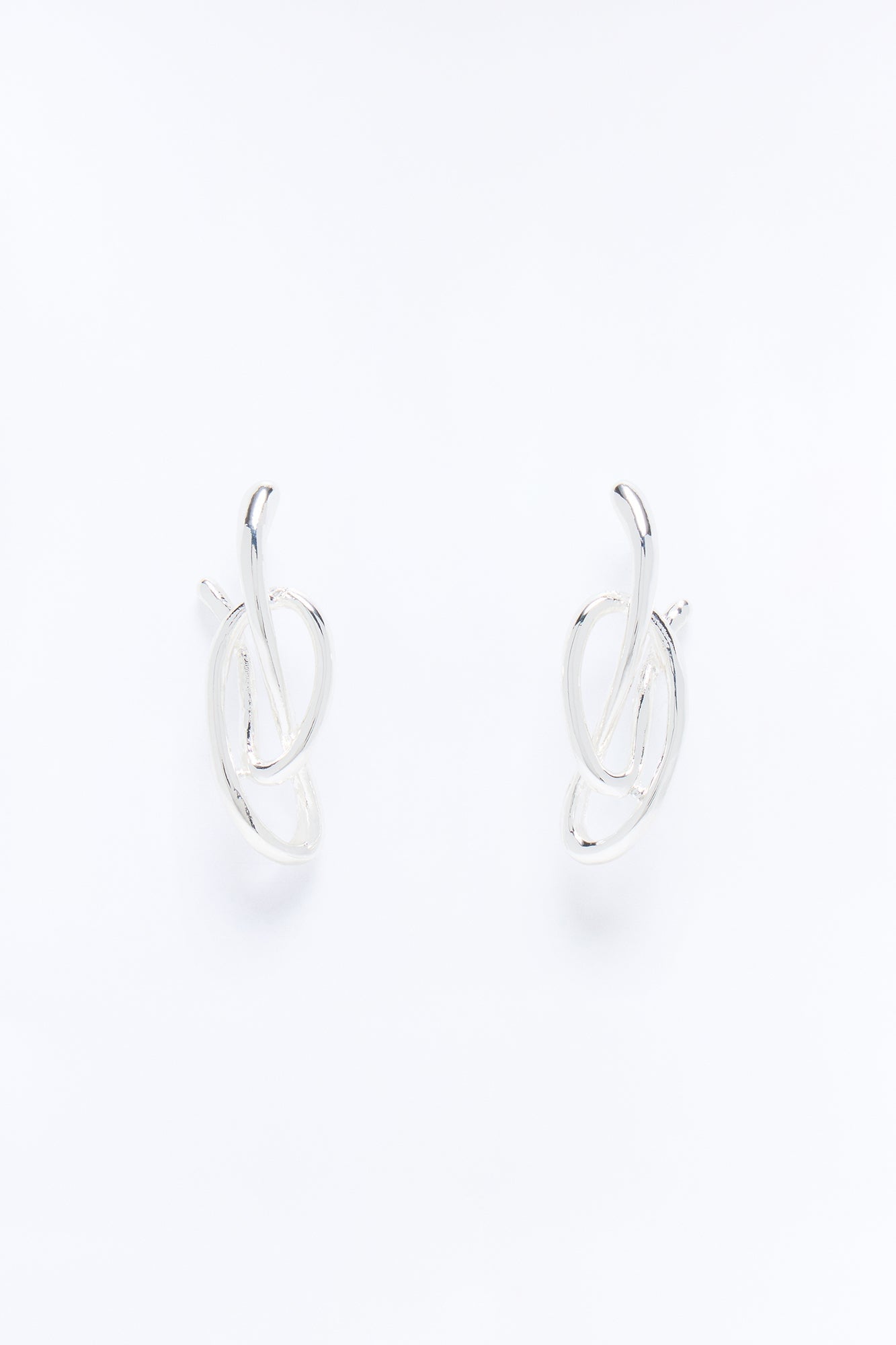 No Words Drop Earrings - Silver image 3