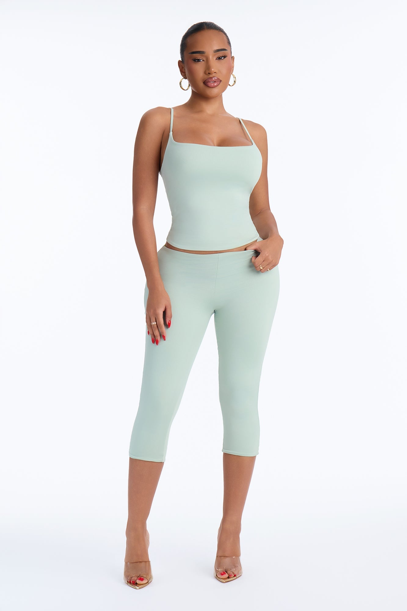 Contour Double Lined Cami Top - Mint image 6