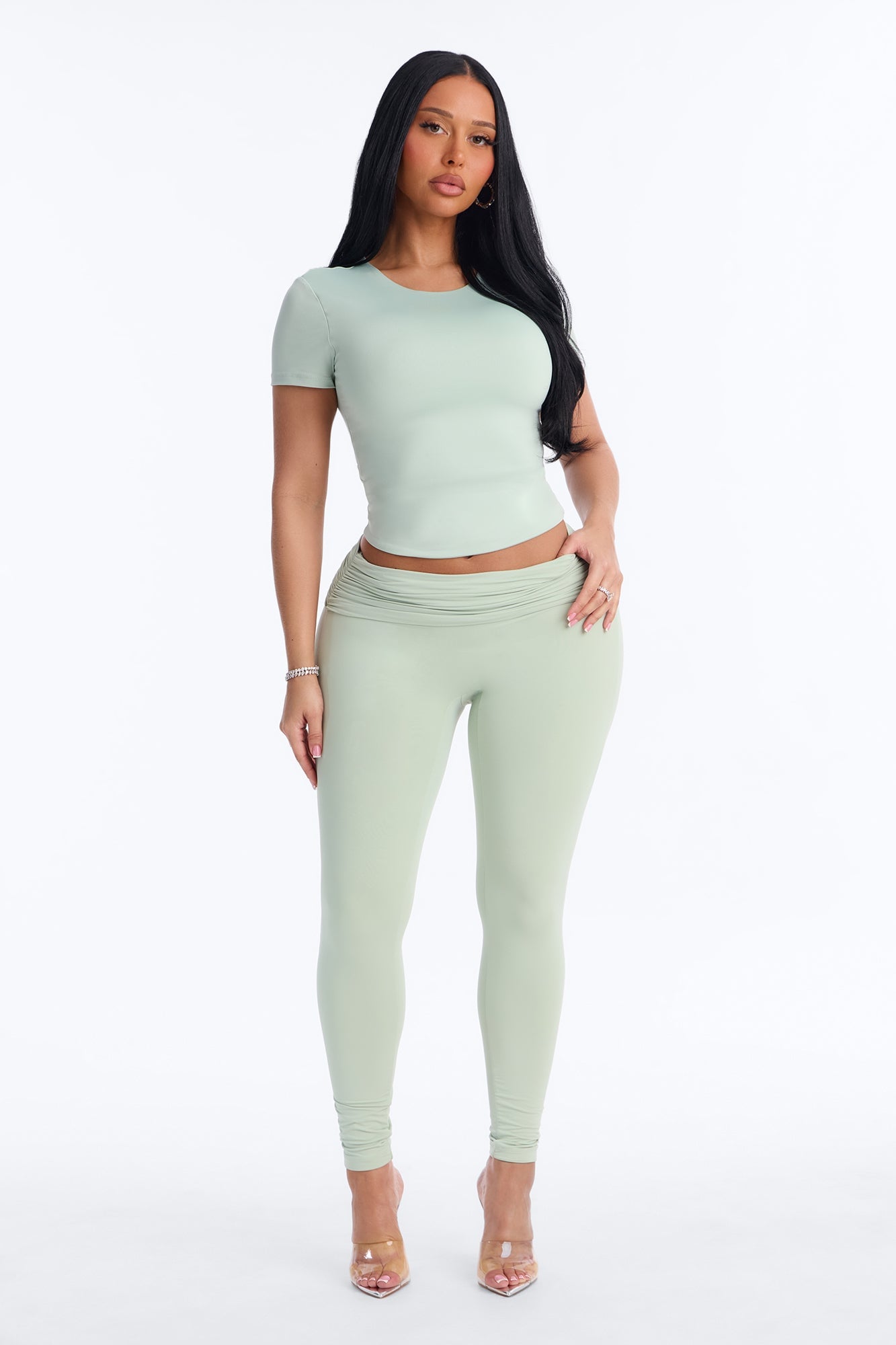 Contour Double Lined Short Sleeve Baby Tee - Mint image 6