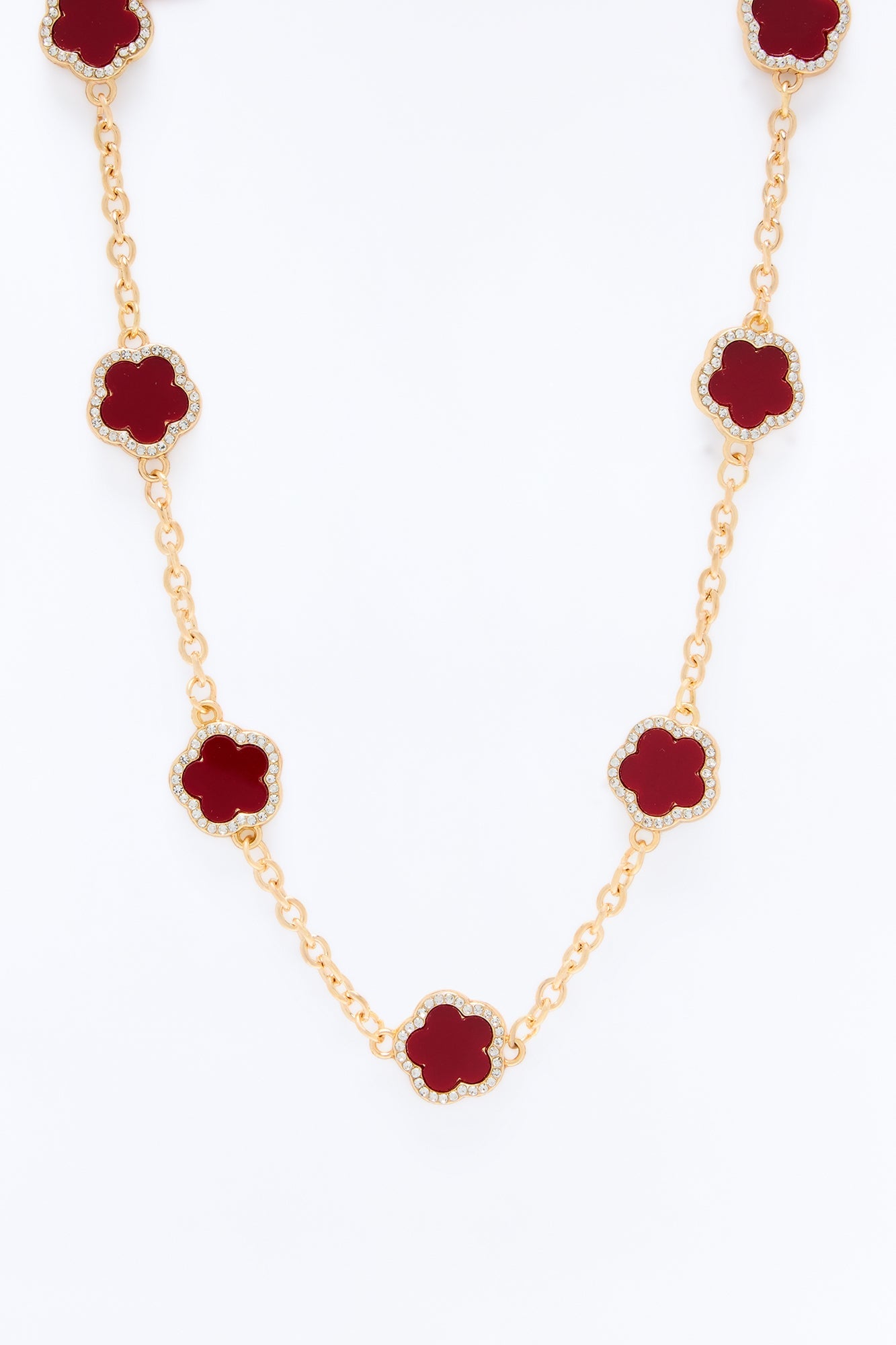 Clover Bae Chain Necklace - Burgundy/combo image 3