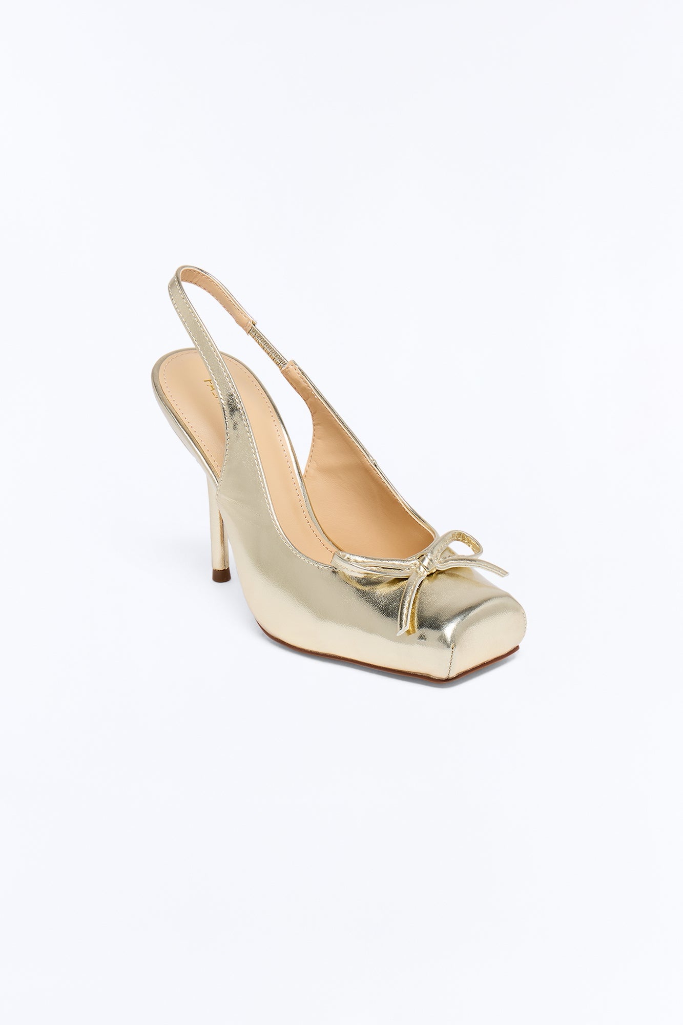 Elina Bow Slingback Ballet Pumps - Gold image 4