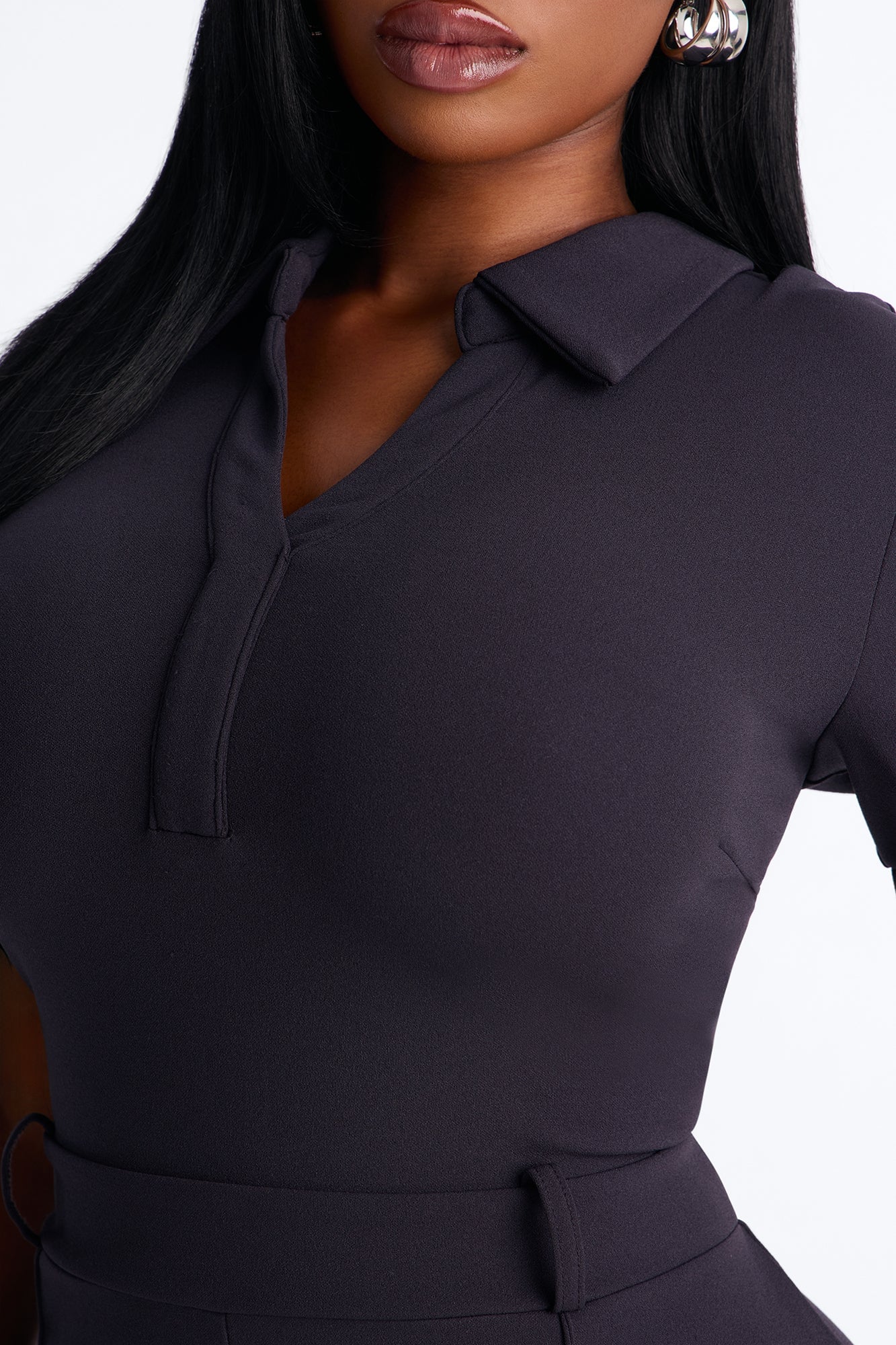 Angelique Belted Wide Leg Jumpsuit - Charcoal/combo image 4