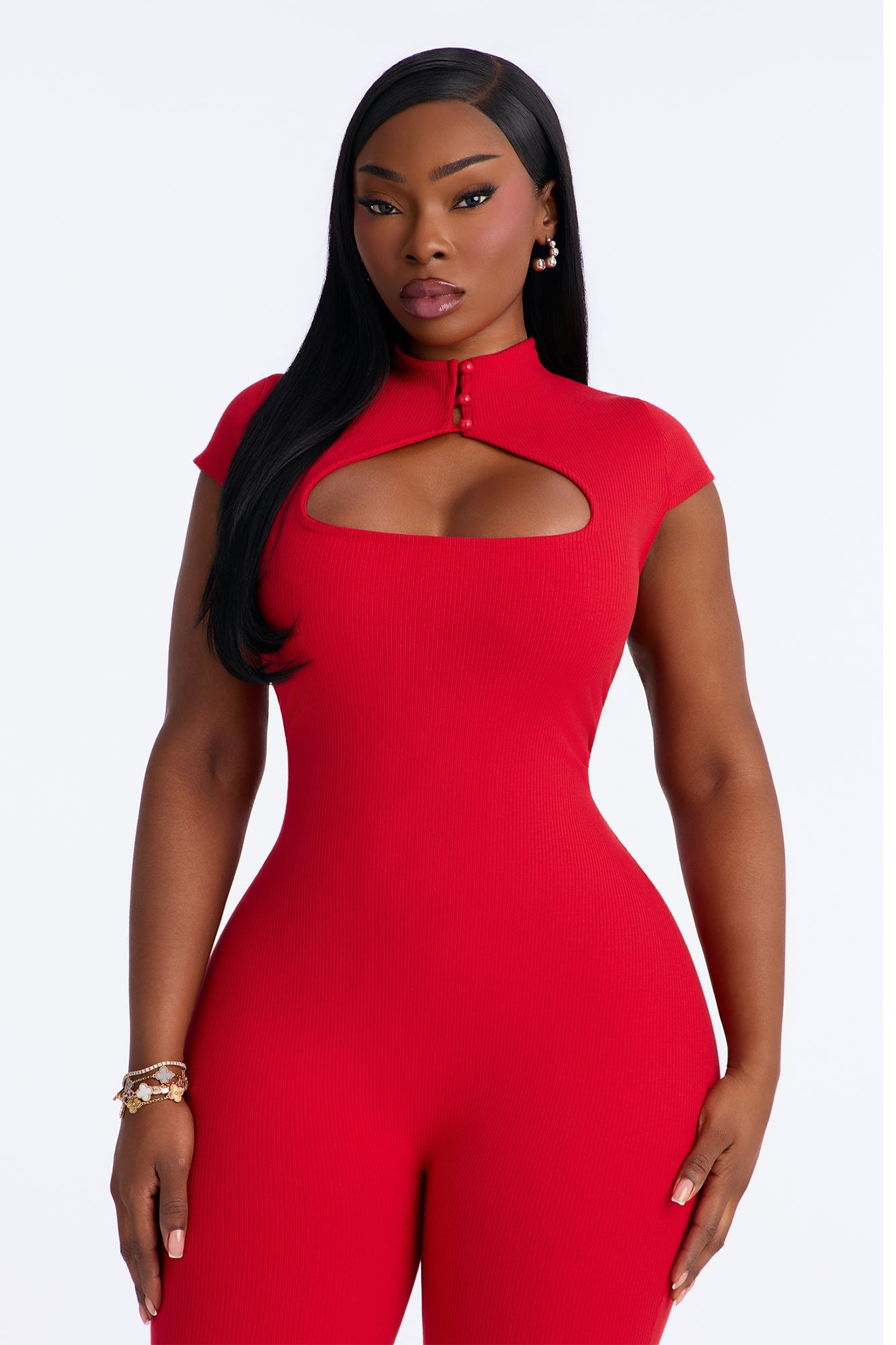 Gigi Snatched Jumpsuit - Red image 2