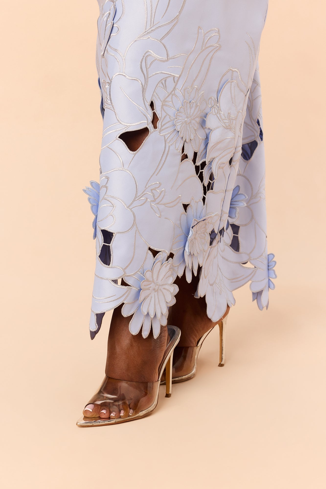 Pure Grace Satin Maxi Dress Set - Periwinkle image 3