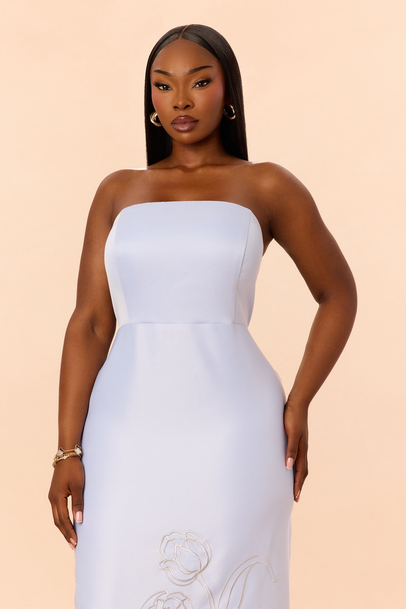 Pure Grace Satin Maxi Dress Set - Periwinkle image 5