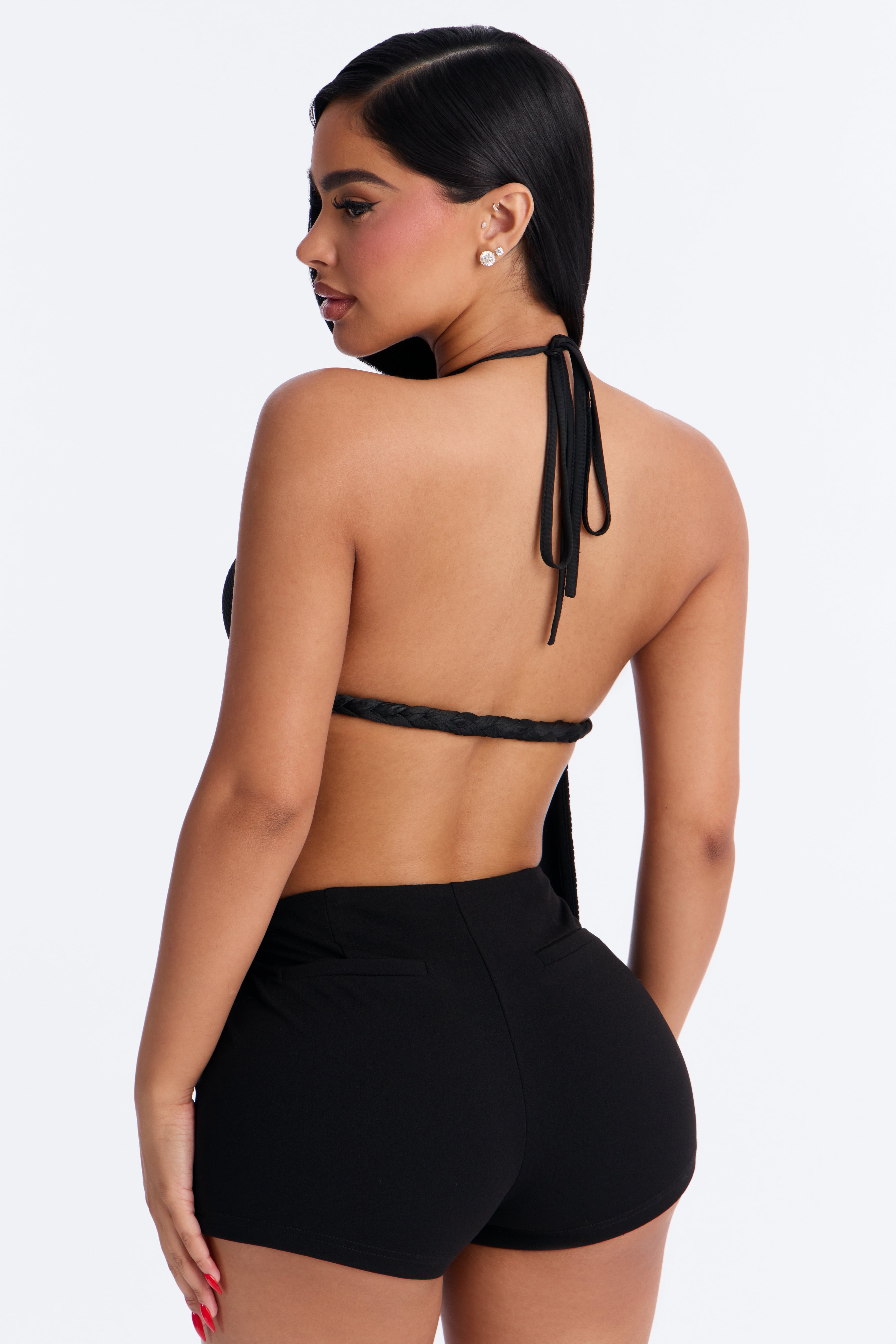 New Horizons Braided Halter Top - Black image 4