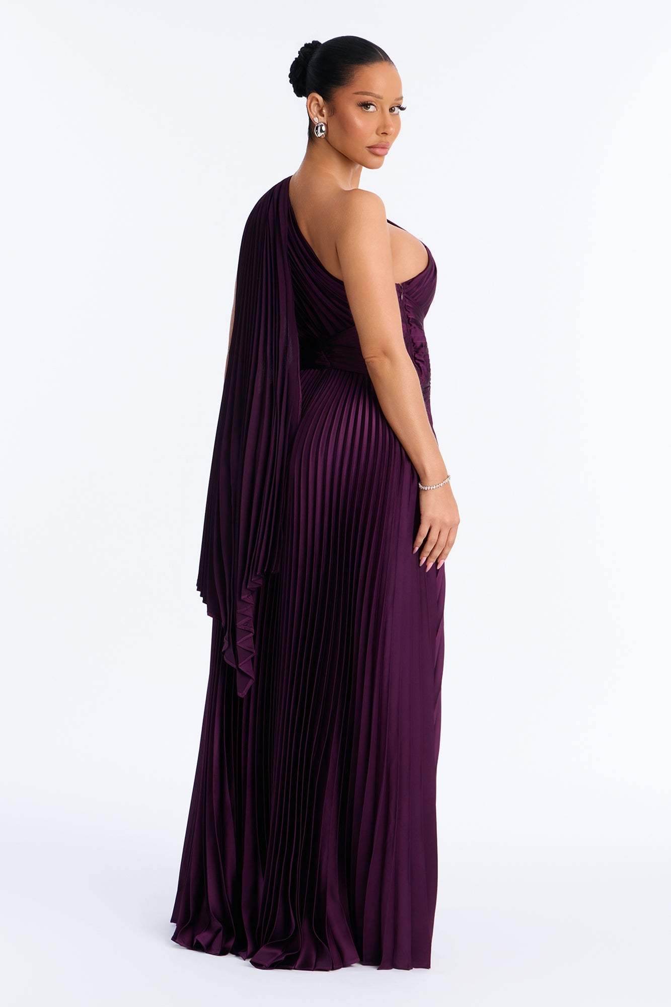 Athena Pleated Maxi Dress - Plum image 7