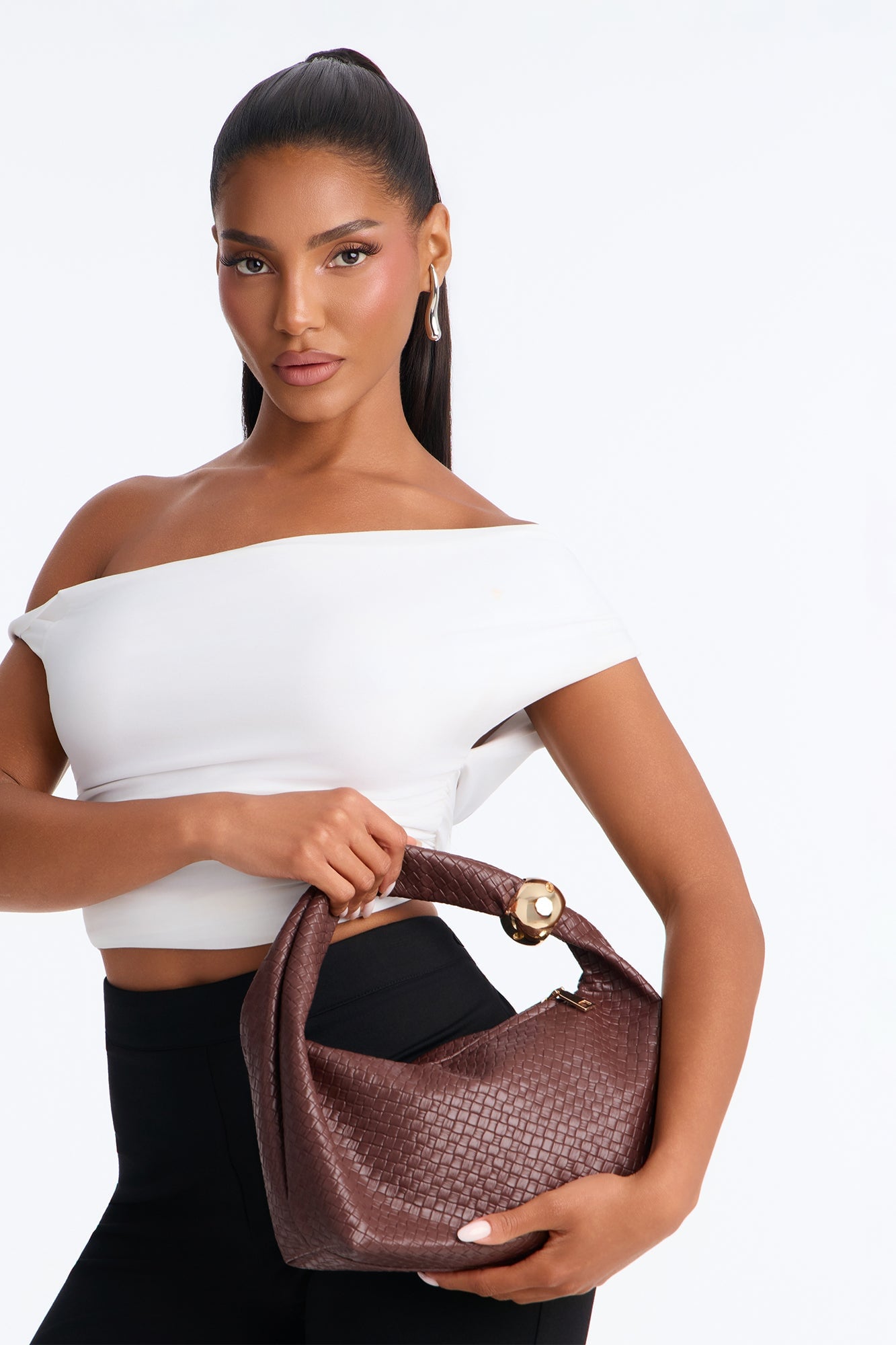 Sending Waves Faux Leather Shoulder Bag - Brown image 2