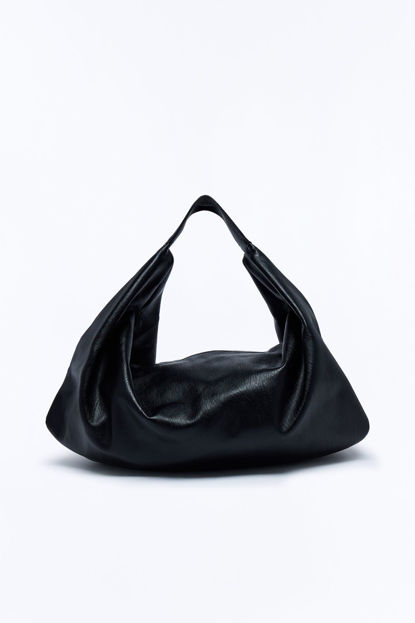Second Guessing Distressed Faux Leather Shoulder Bag - Black image 3