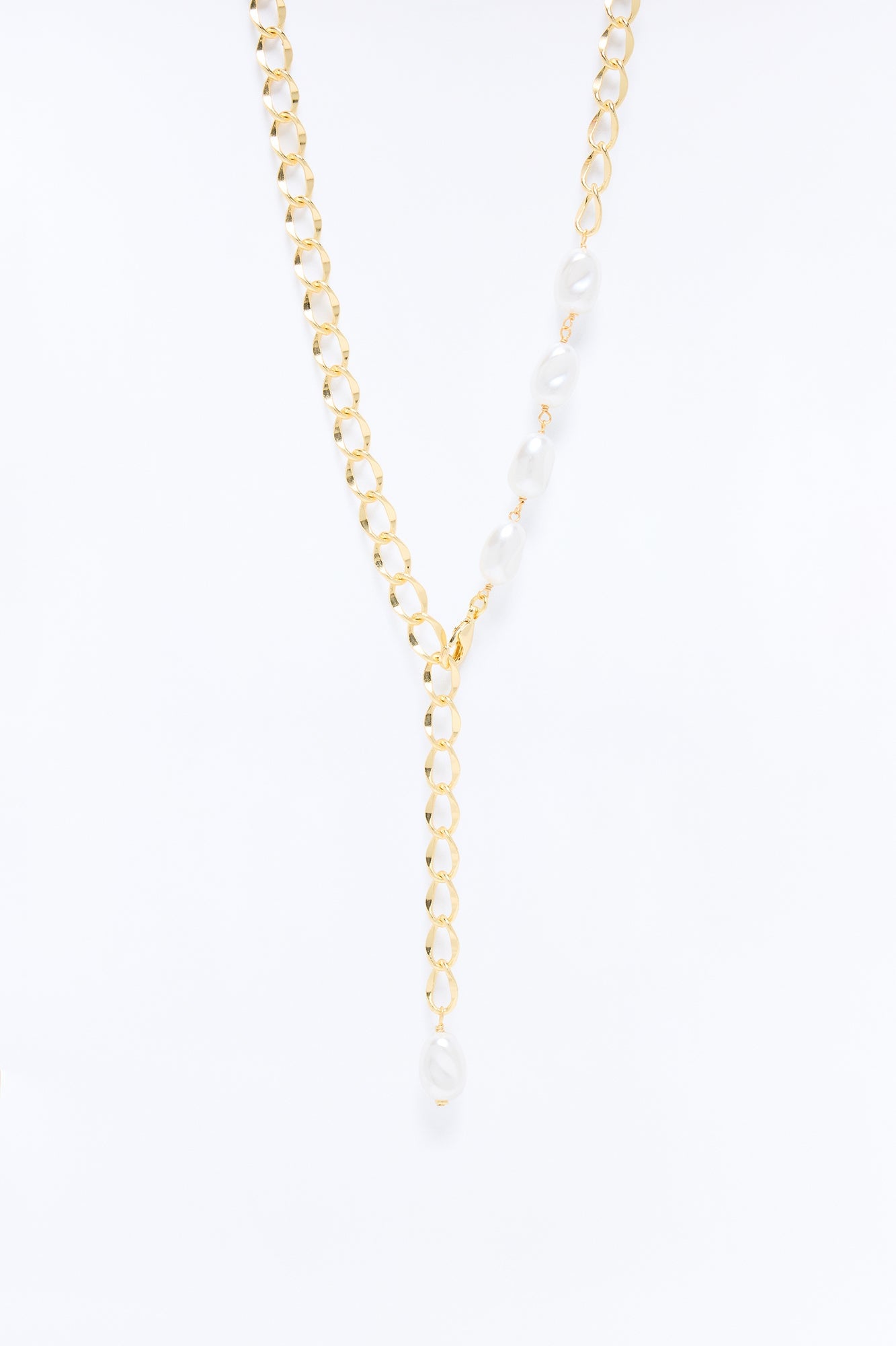 Lilibet Pearl Lariat Necklace - Gold image 3
