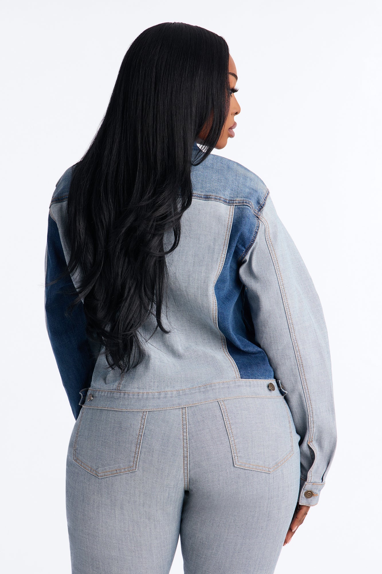 San Marcos Two Tone Stretch Denim Trucker Jacket - Dark Wash image 4