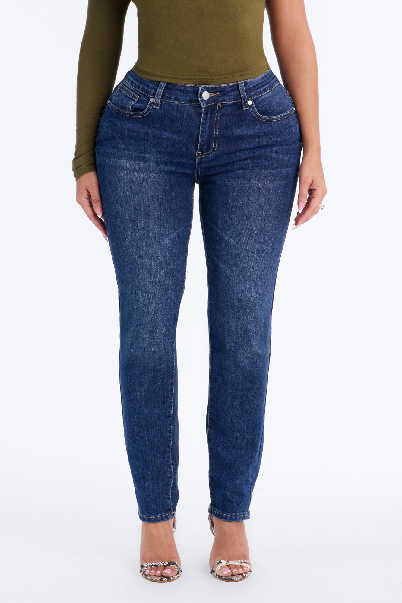 C'est La Vie Classic Stretch Skinny Jeans - Dark Wash image 2