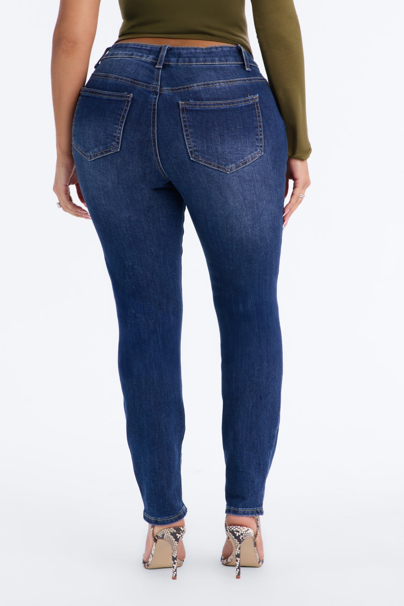 C'est La Vie Classic Stretch Skinny Jeans - Dark Wash image 4