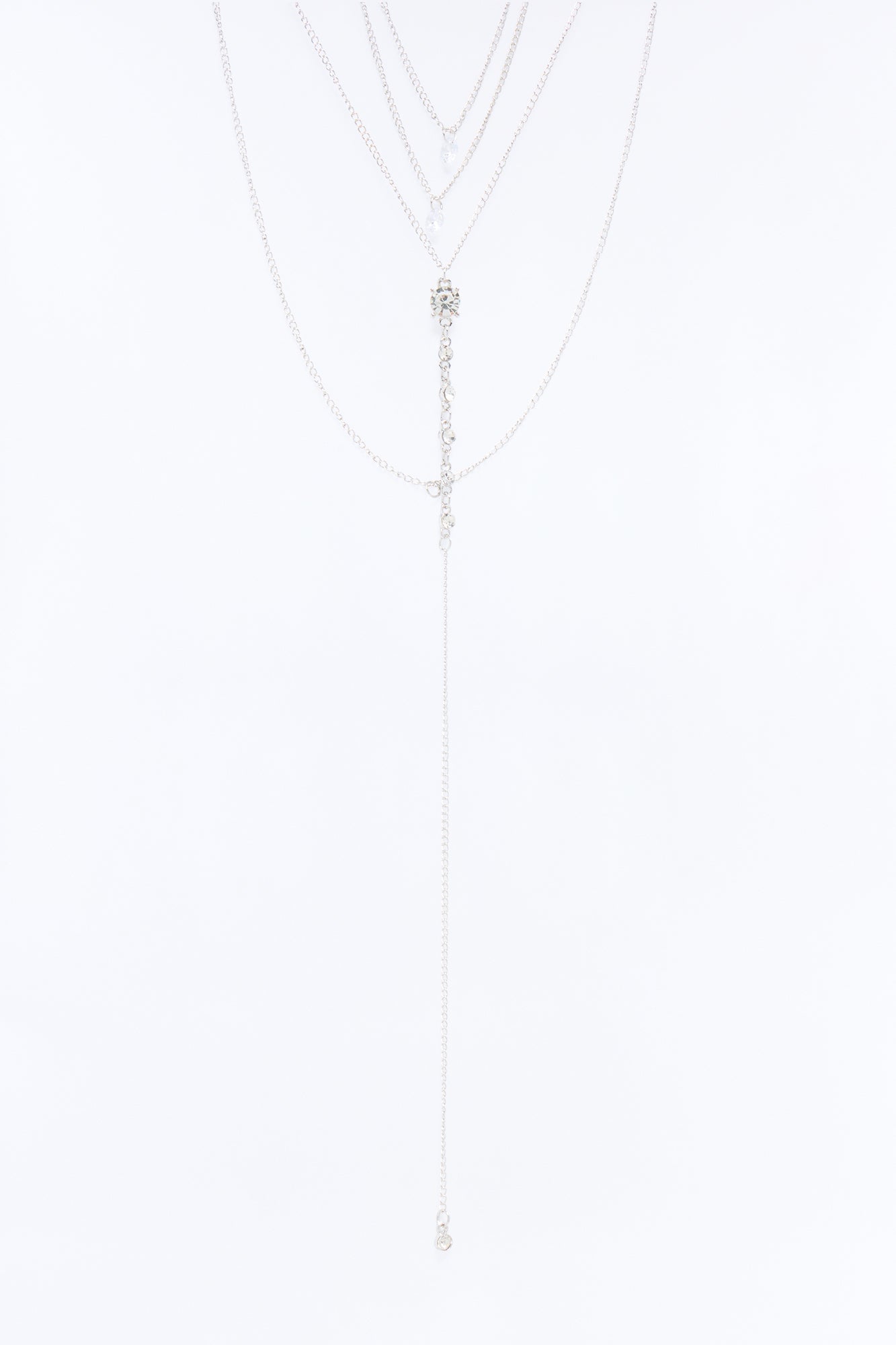 Here For A Good Time Layered Necklace - Silver image 3