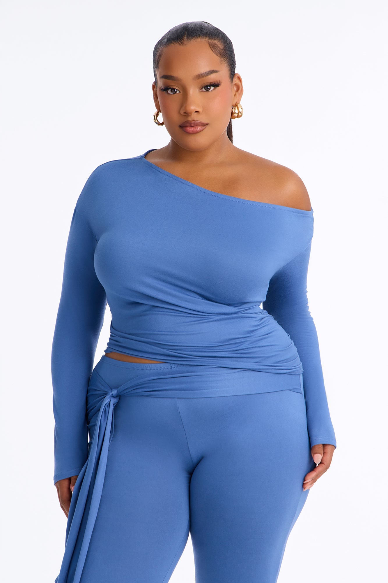 Leah Tie Waist Capri Set - Denim image 2
