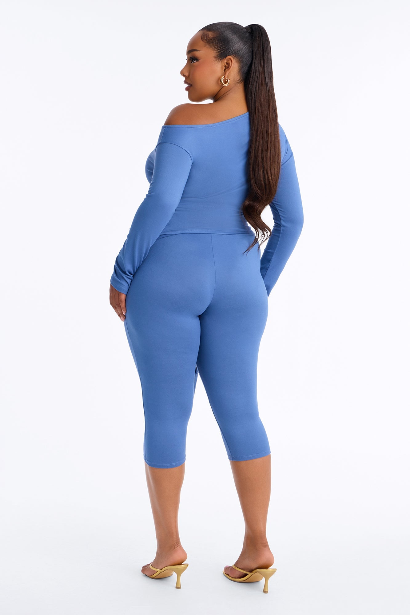 Leah Tie Waist Capri Set - Denim image 3