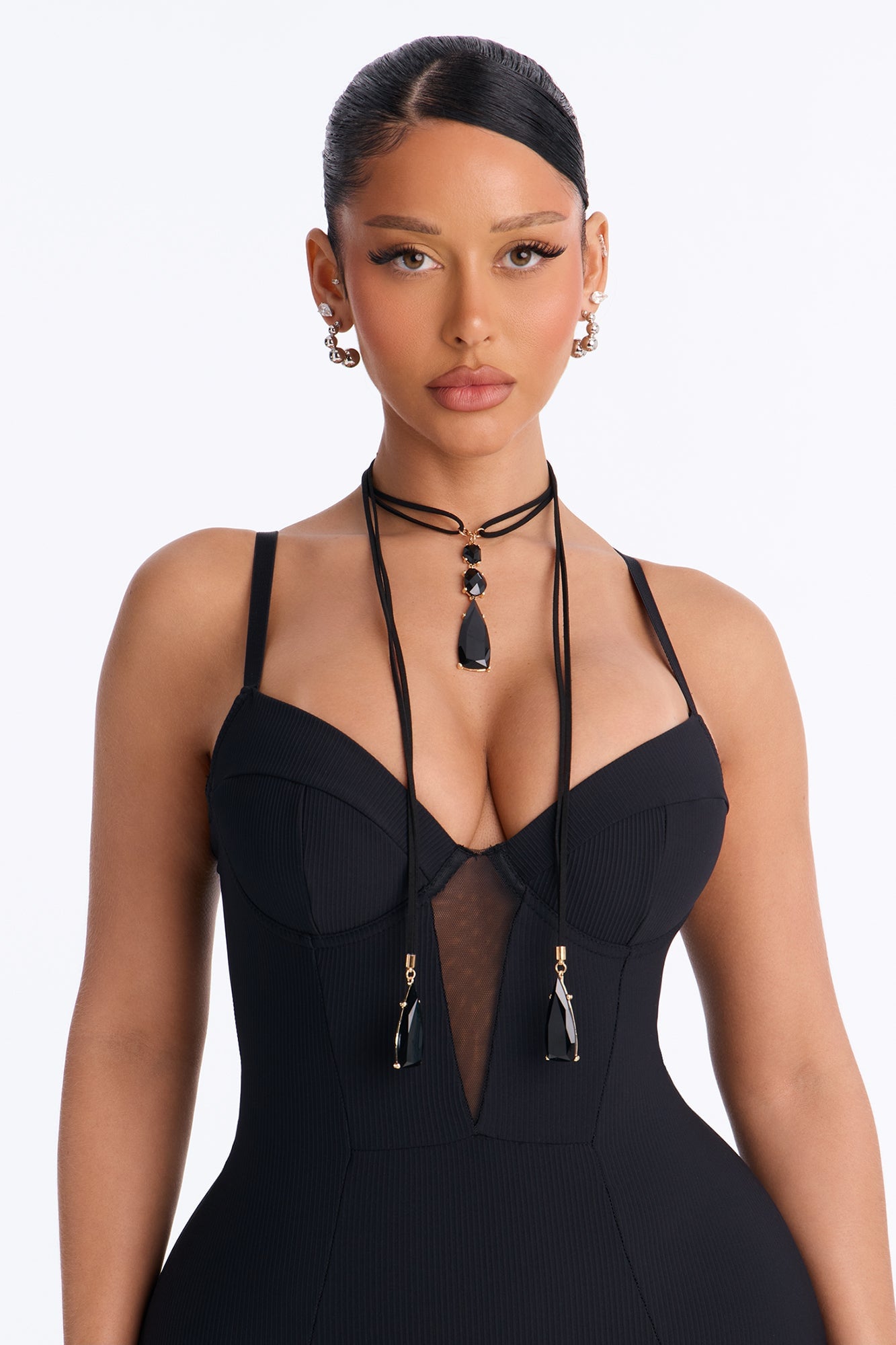Meeting Point Wrap Necklace - Black image 1