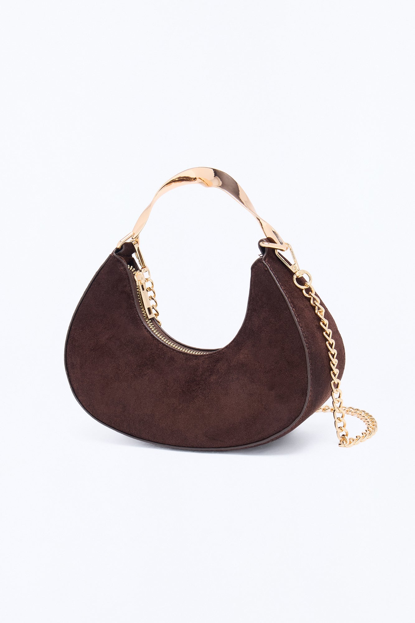 She's Twisted Faux Leather Satchel Handbag - Brown image 4