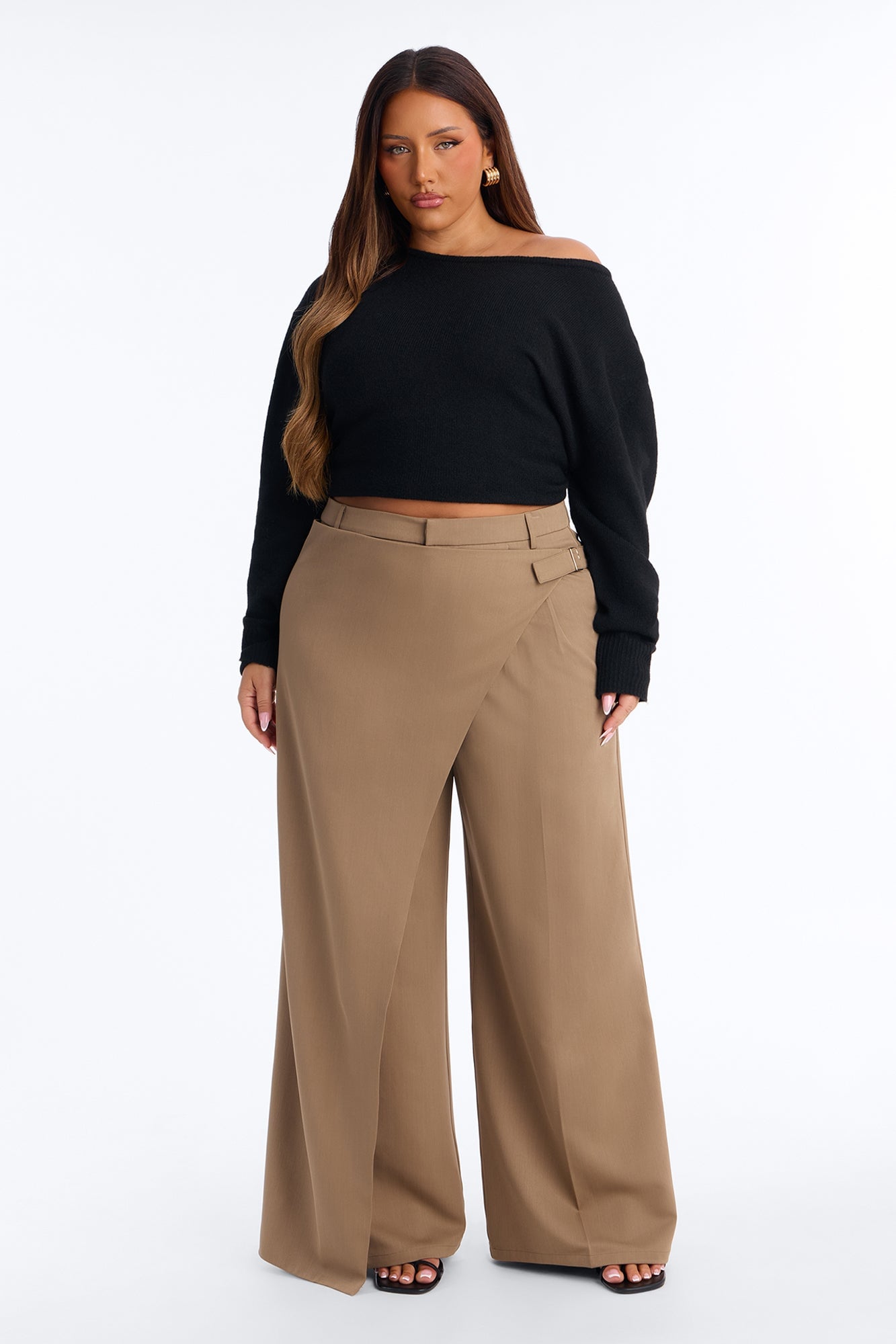 Tailored Touch Wrap Front Trouser 33″ - Camel image 2