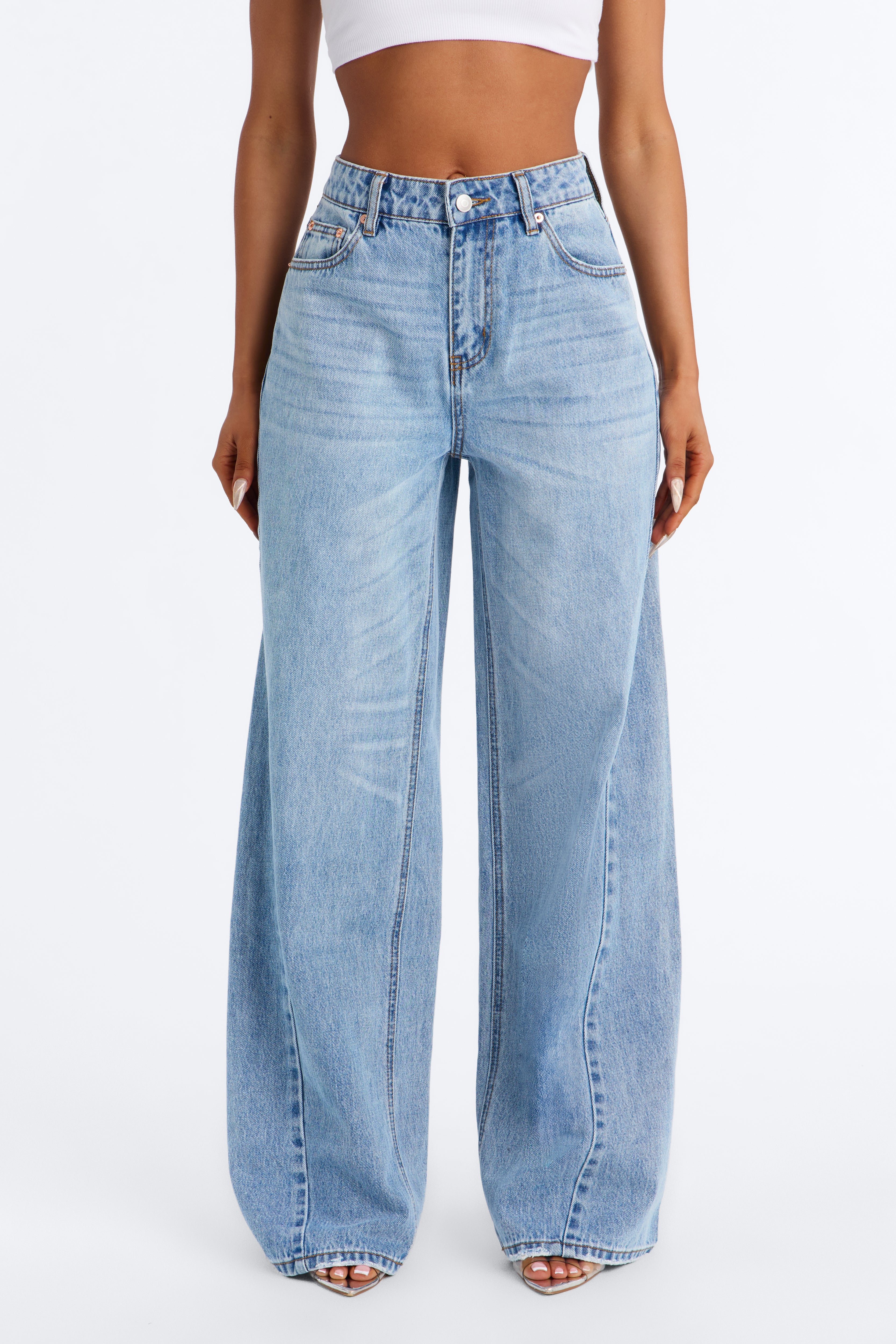 Chicago Edition Non Stretch Wide Leg Jeans - Medium Wash image 5
