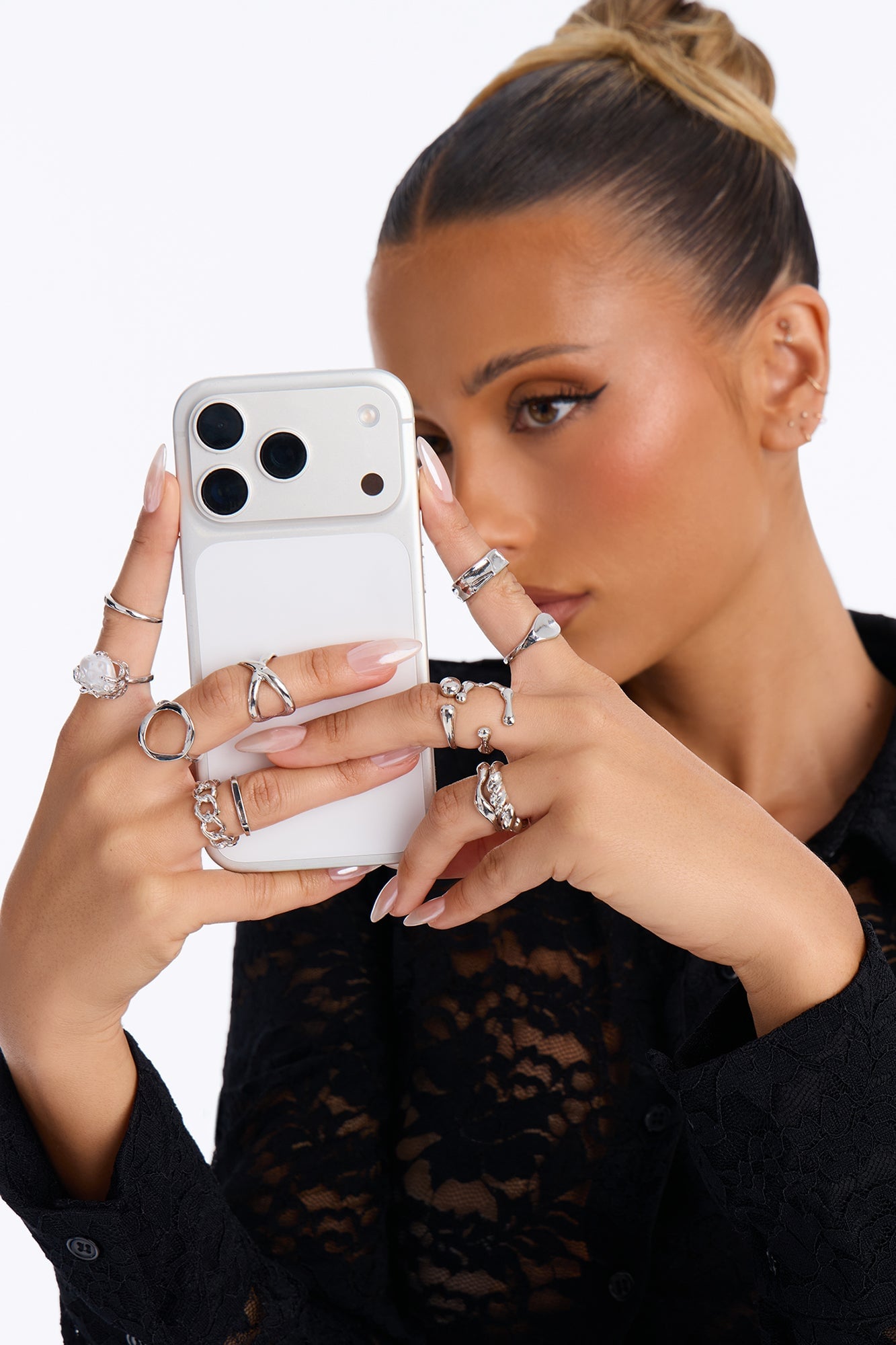 Take My Power 12 Piece Ring Set - Silver image 2