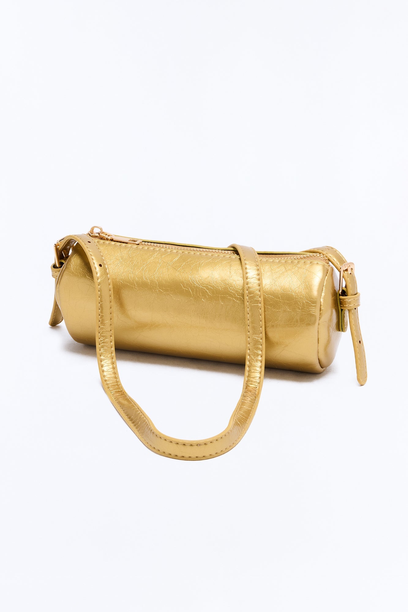 Everyday Essential Faux Leather Shoulder Handbag - Gold image 2