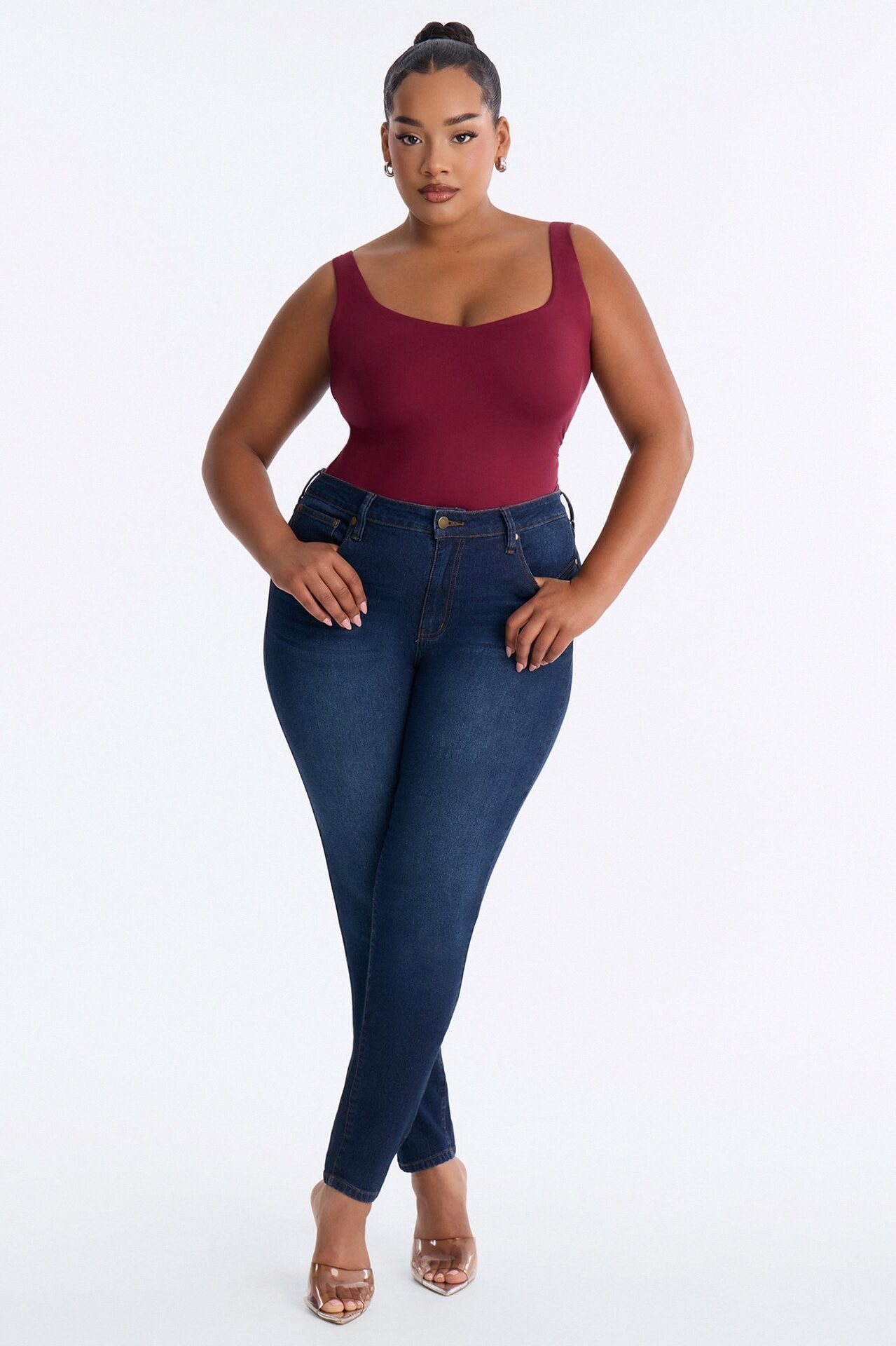 Quinn Double Lined Tank Top - Burgundy image 1