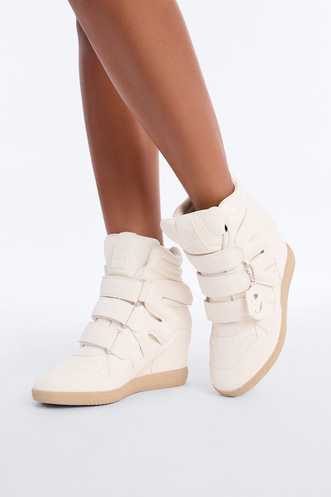 Steve Madden Mavis Suede Wedge Sneakers - White image 1