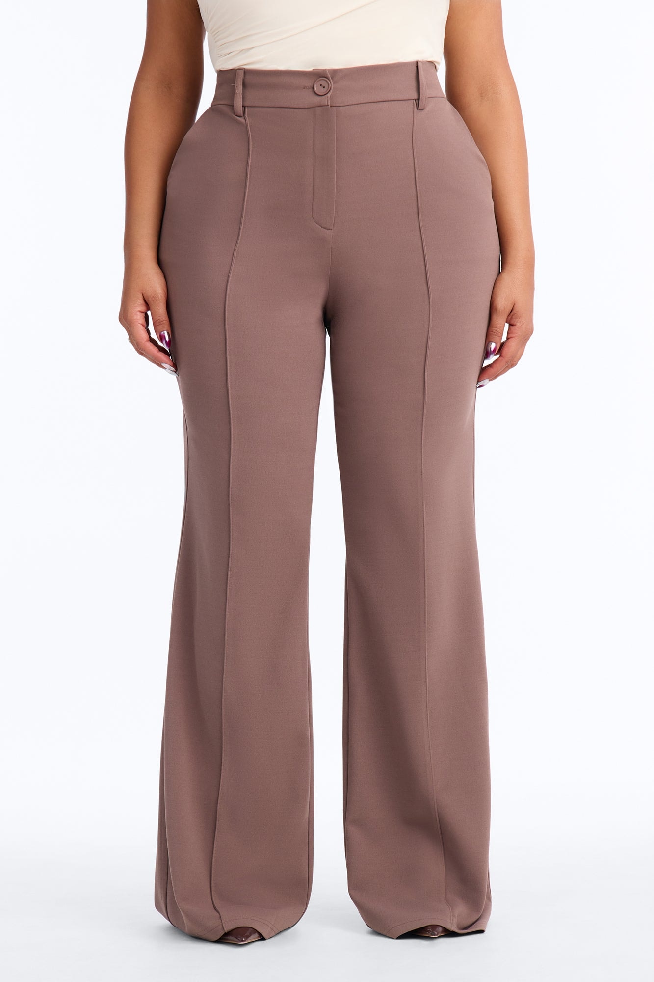 Heidi Wide Leg Trouser Pant - Caffe image 1