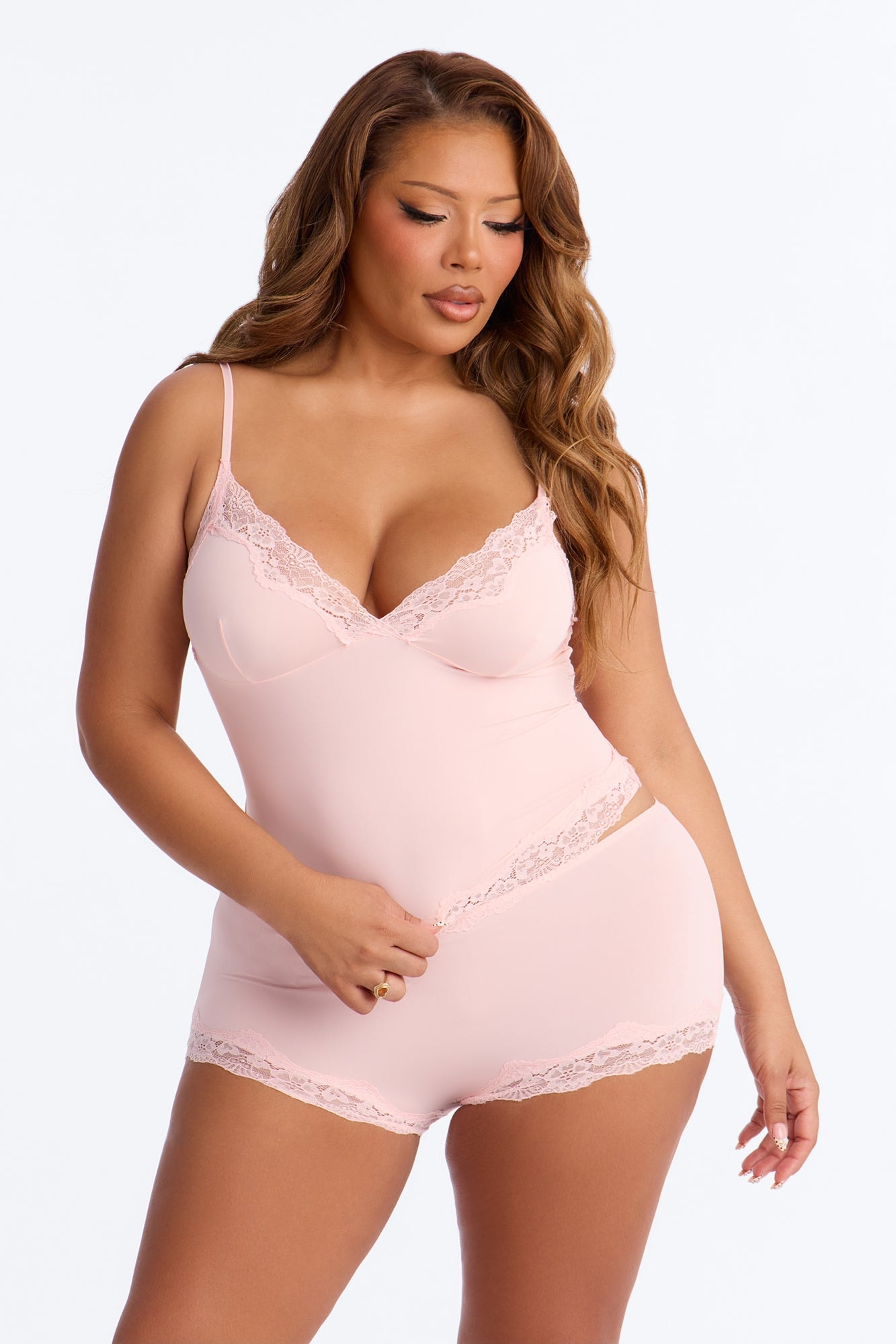 Sweet Dreams Tonight Cami Short Set - Blush image 1