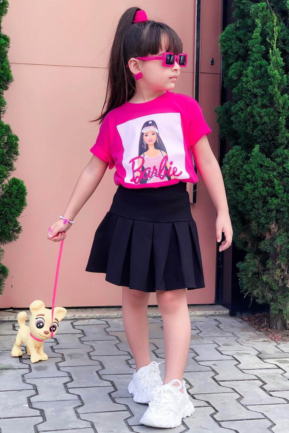 Mini Barbie Portrait Tee - Hot Pink image 1
