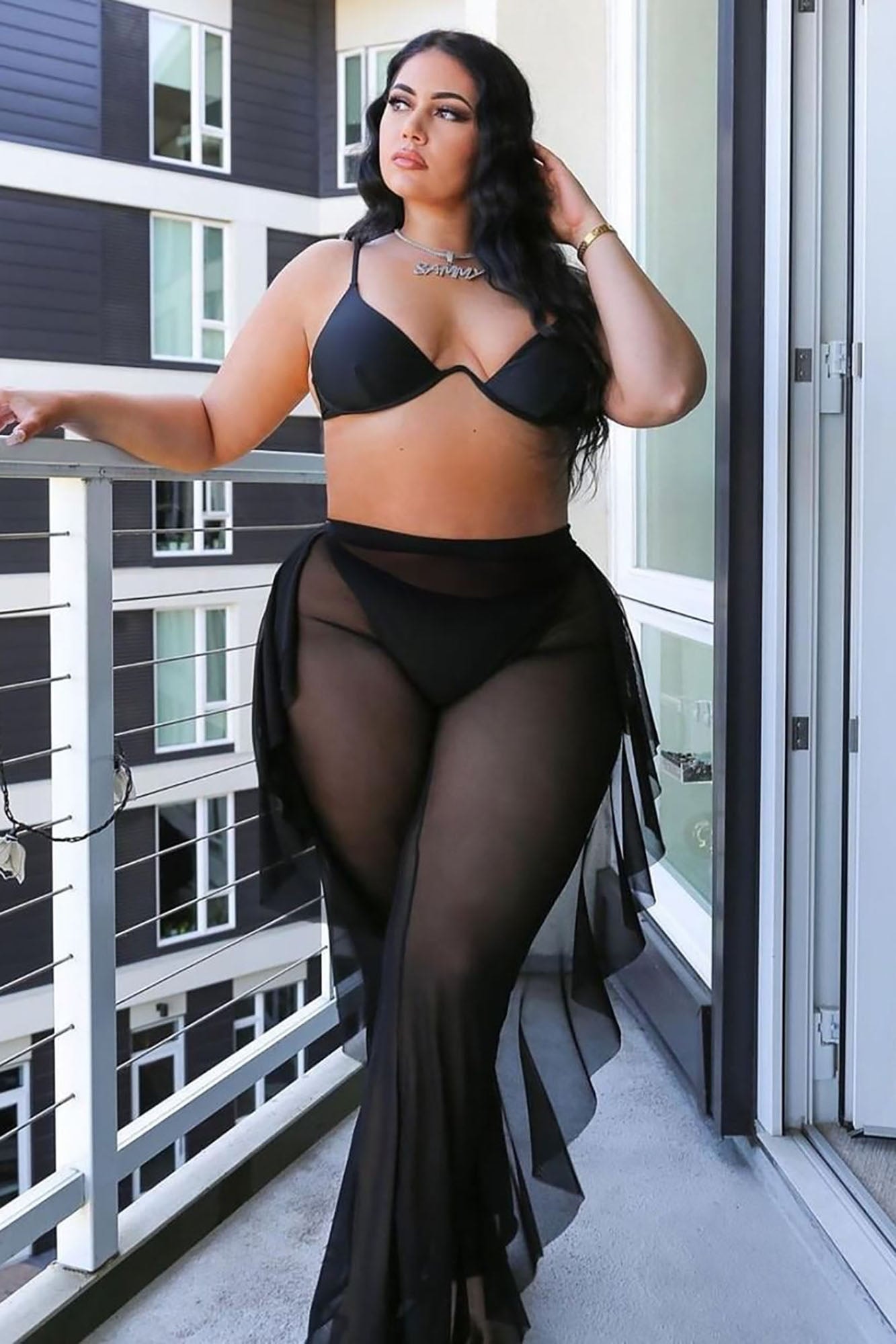 Sunshine See Through Cover Up Pant - Black image 1