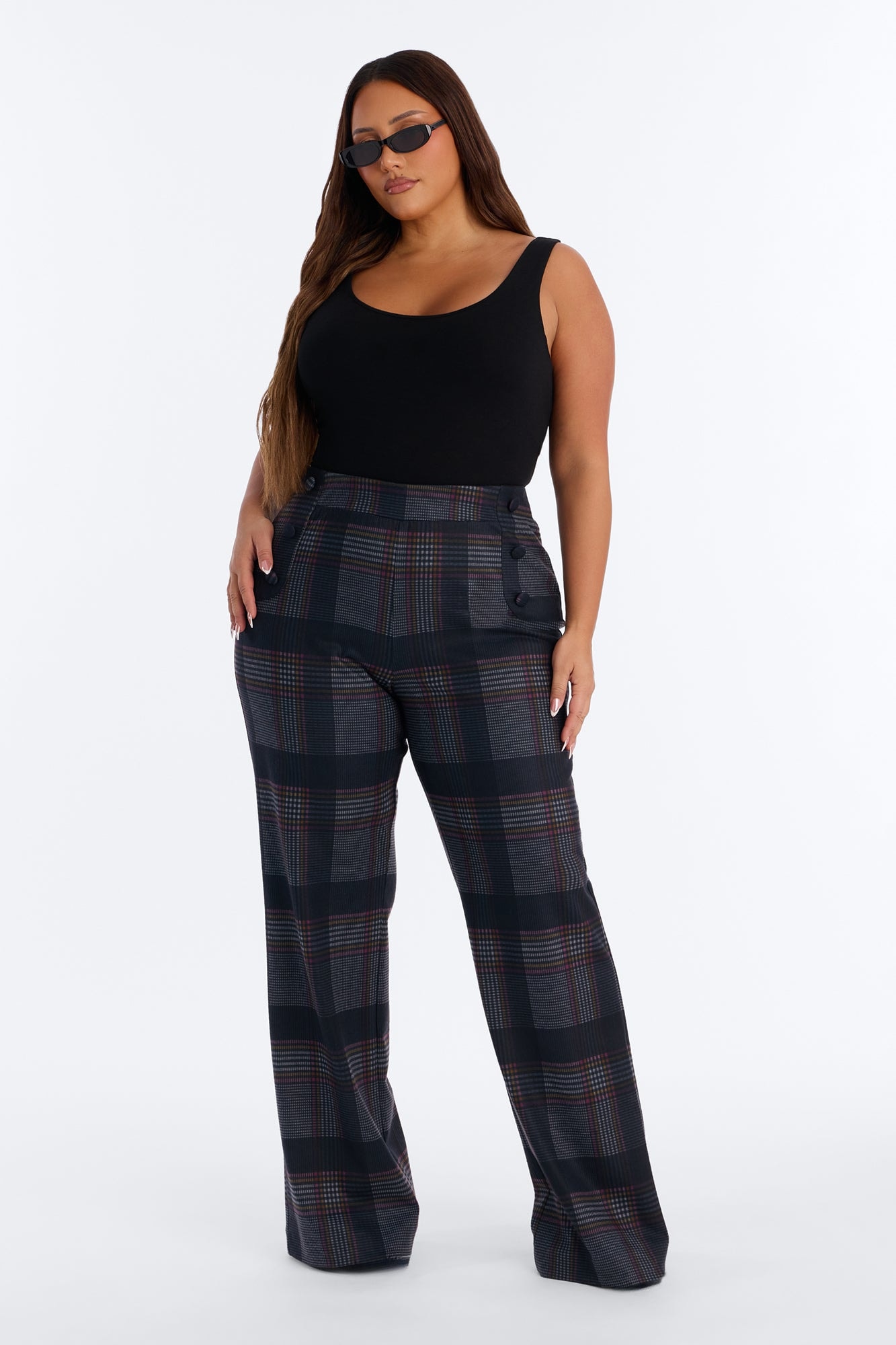 Tall Feeling Preppy Wide Leg Pant - Navy/combo image 1