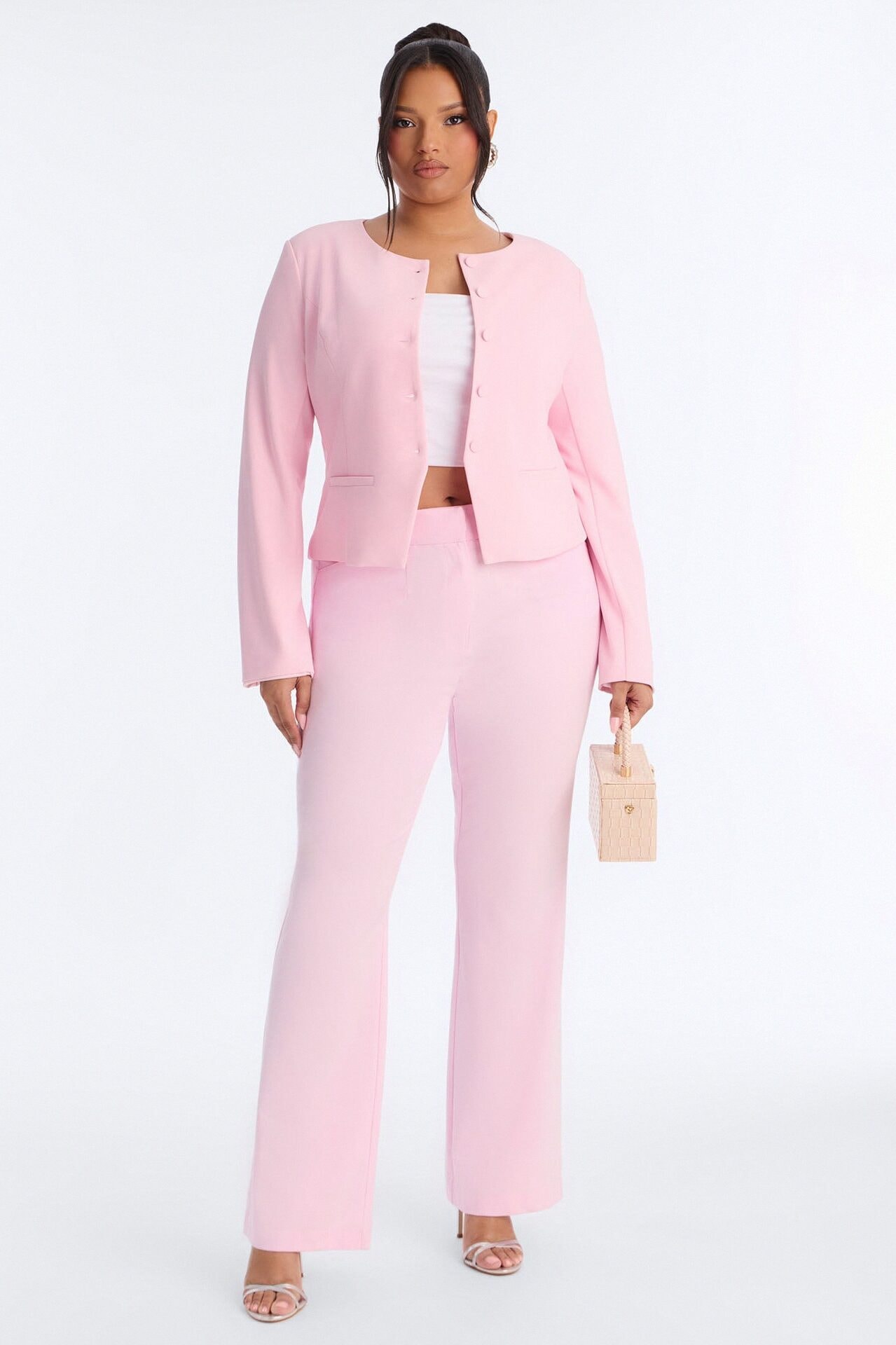 Tasha Dressy High Rise Pants - Light Pink image 1