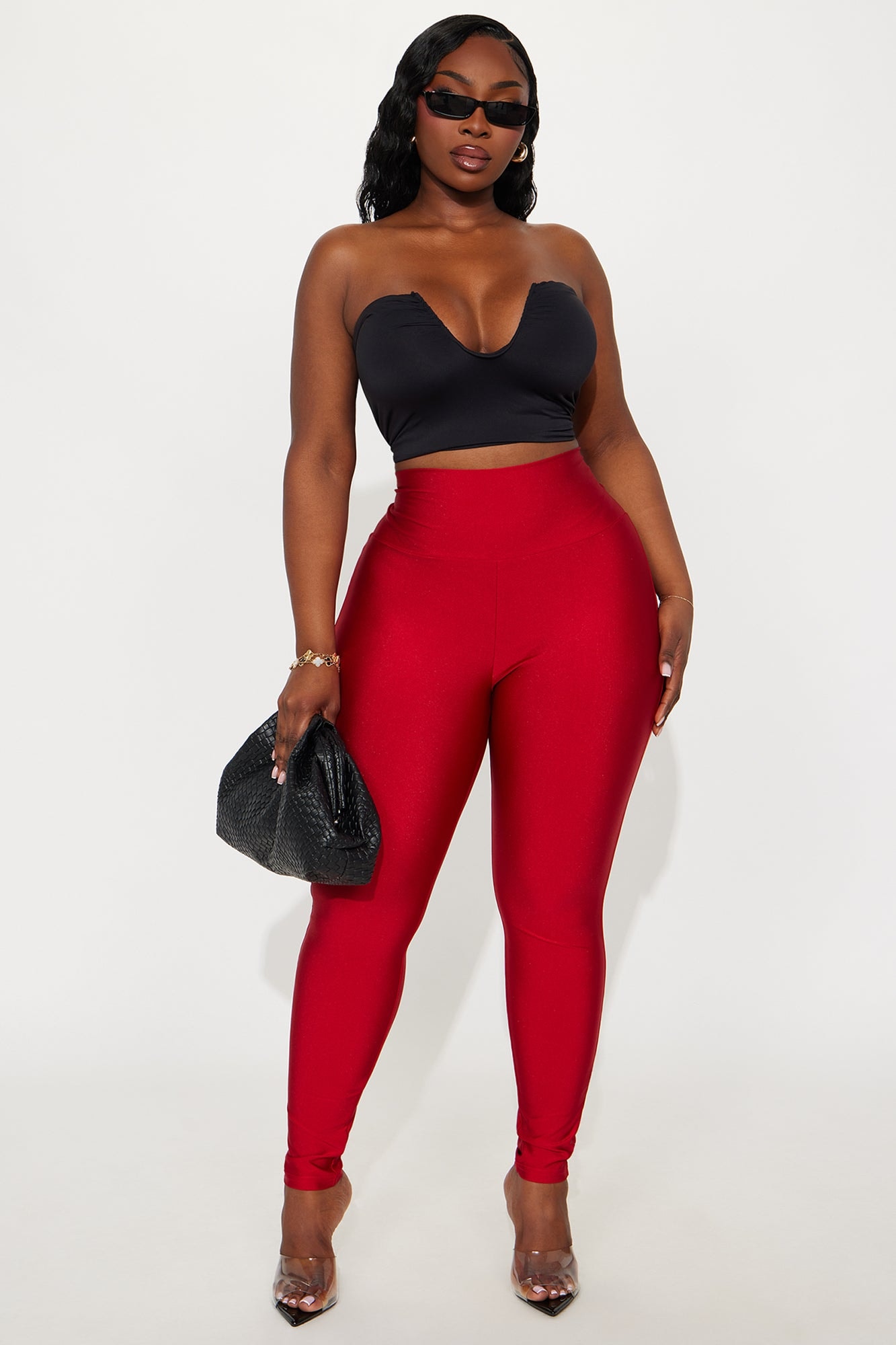Brianne High Rise Leggings - Red image 1