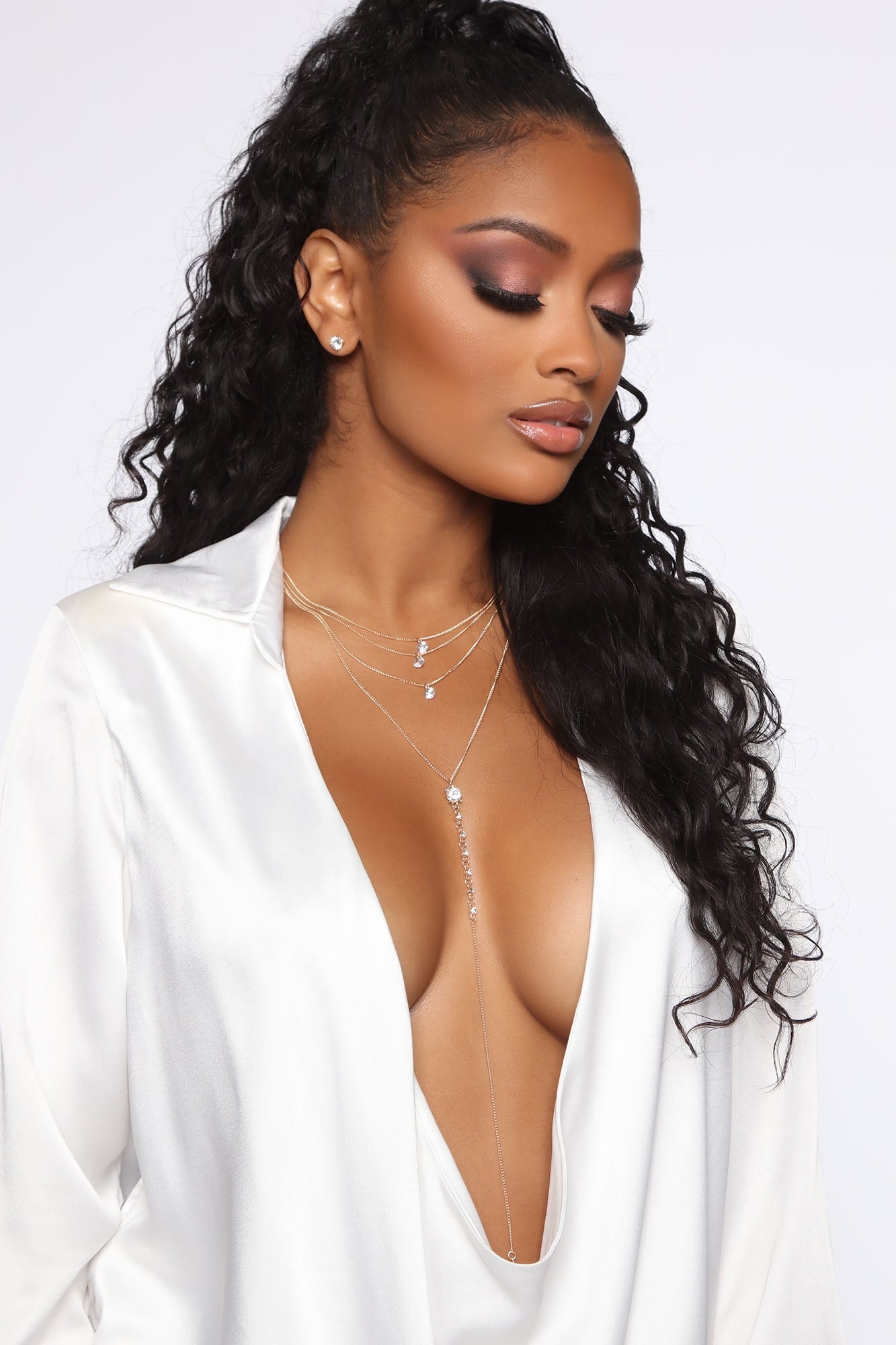 Here For A Good Time Layered Necklace - Gold image 1
