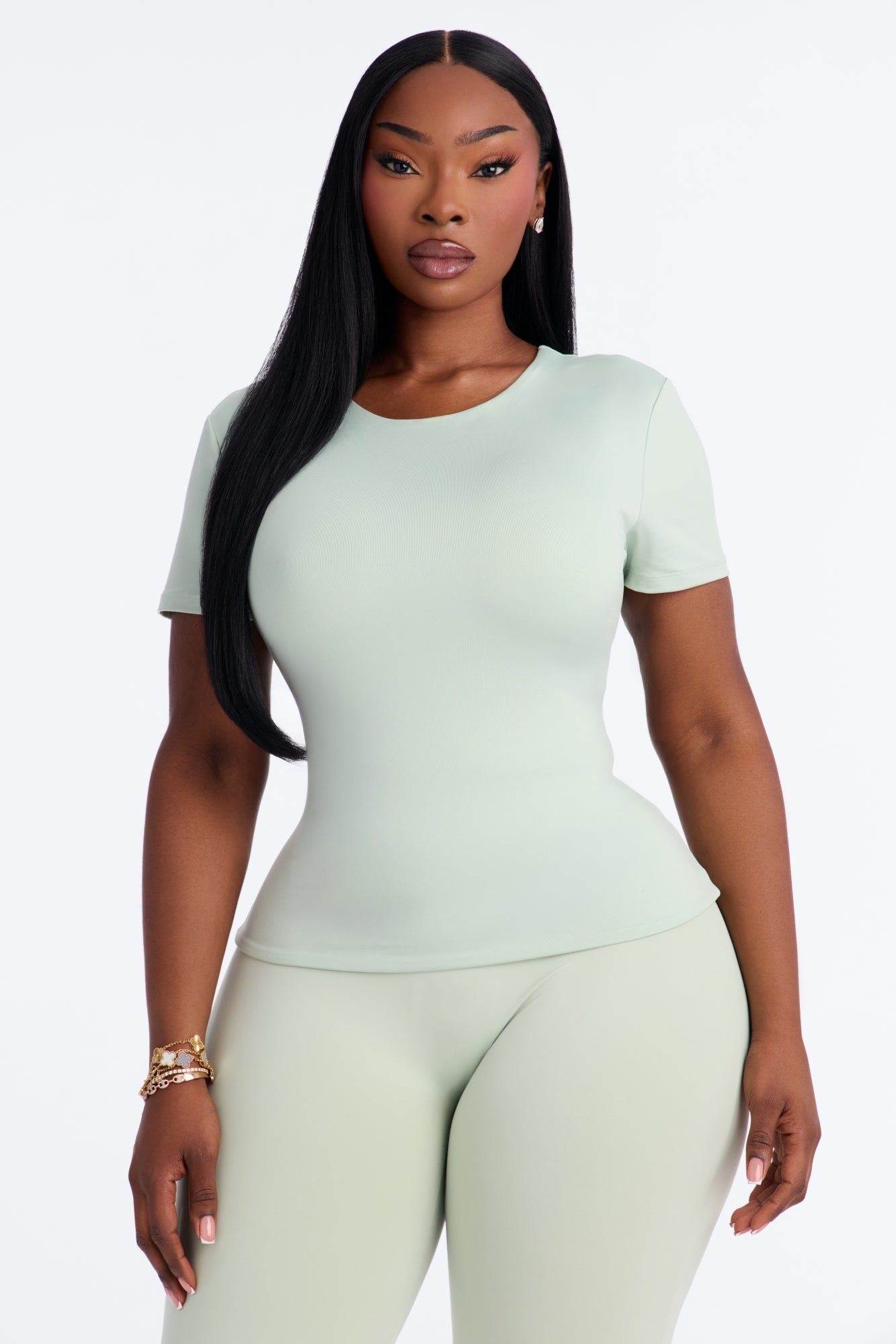 Contour Double Lined Short Sleeve Baby Tee - Mint image 1