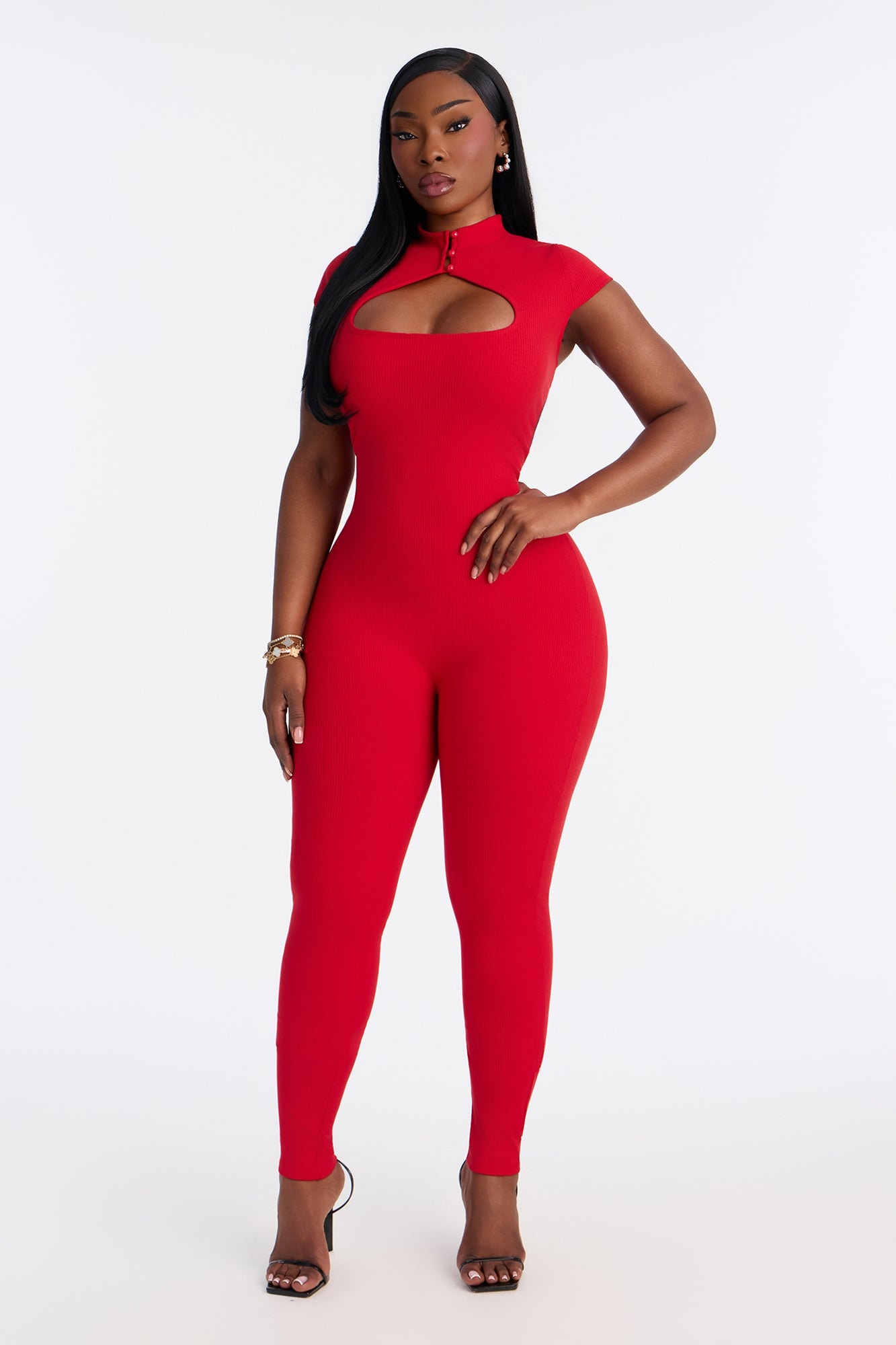 Gigi Snatched Jumpsuit - Red image 1