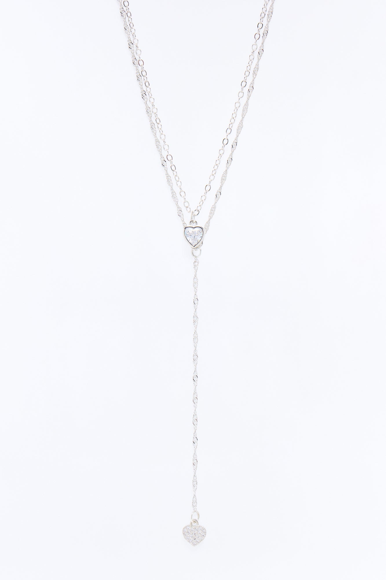 Never Letting You Go Heart Necklace - Silver image 1