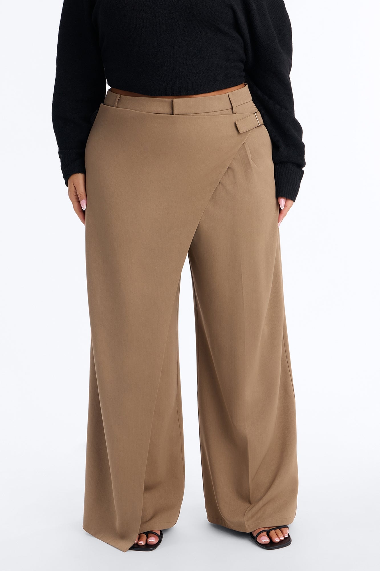 Tailored Touch Wrap Front Trouser 33″ - Camel image 1