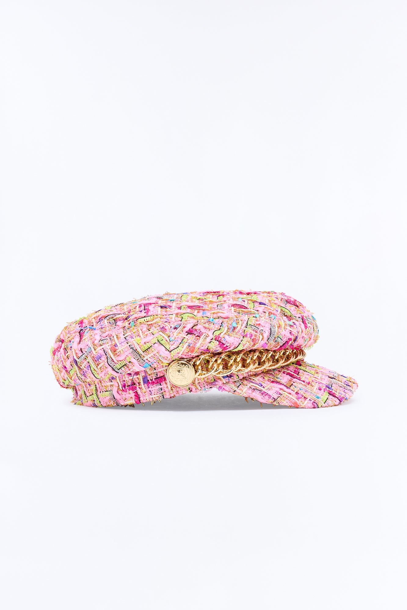 All Fun And Games Tweed Cabbie Hat - Pink/combo image 1