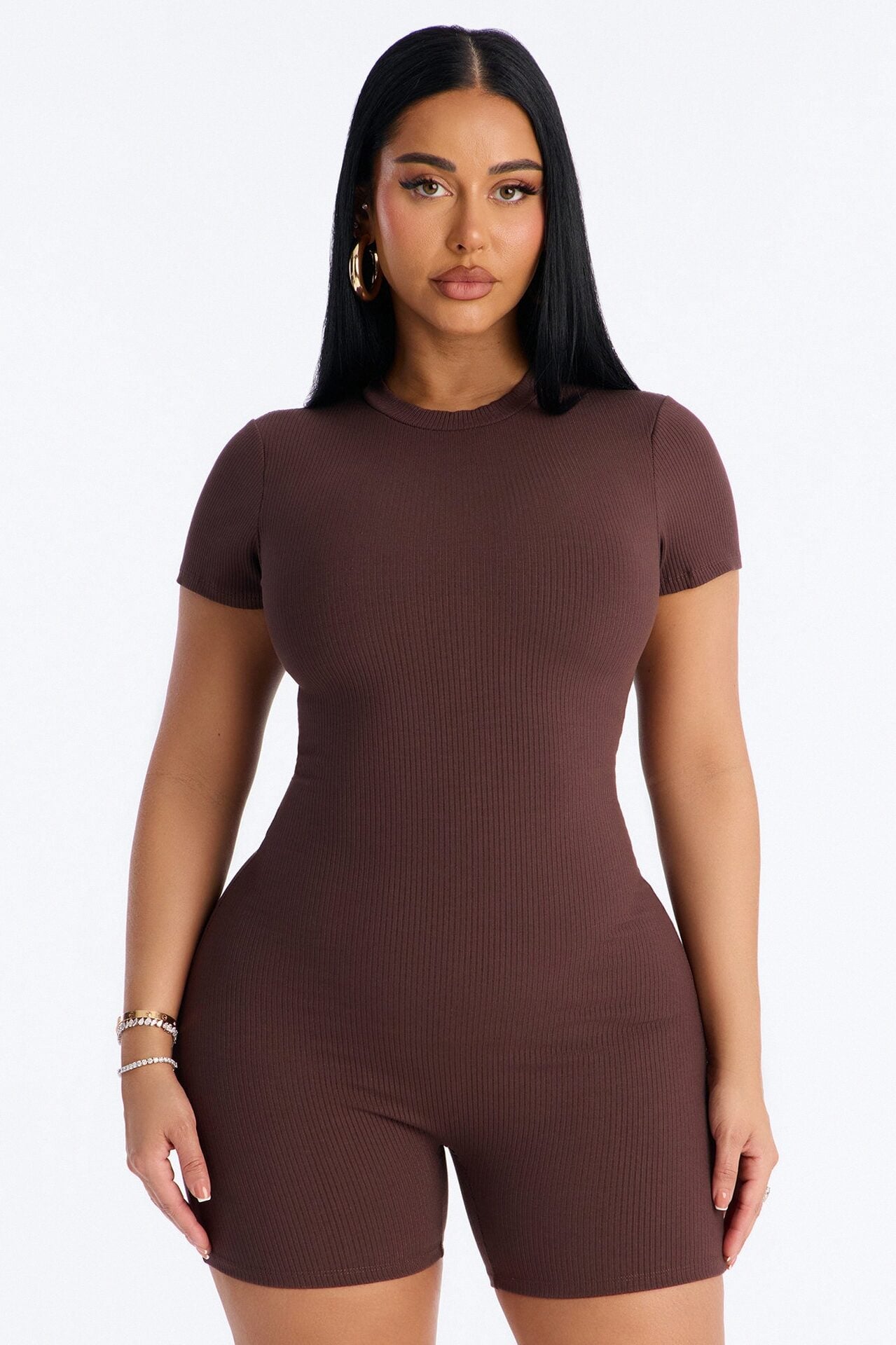 Malia Snatched Romper - Chocolate image 1
