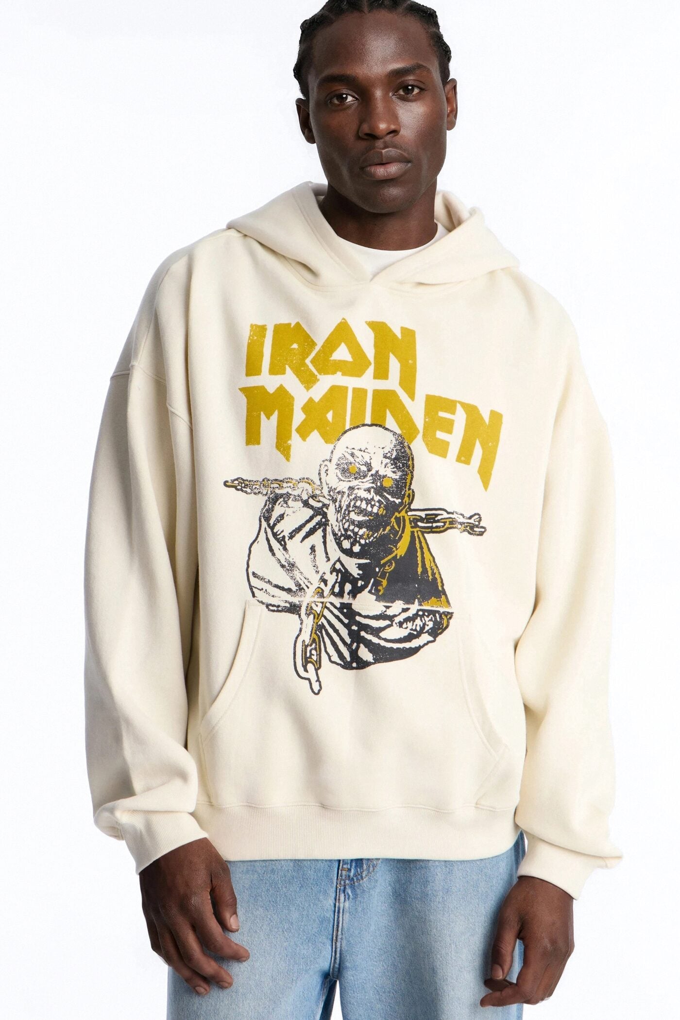 Iron Maiden World Peace Tour Vintage Hoodie - Cream image 1