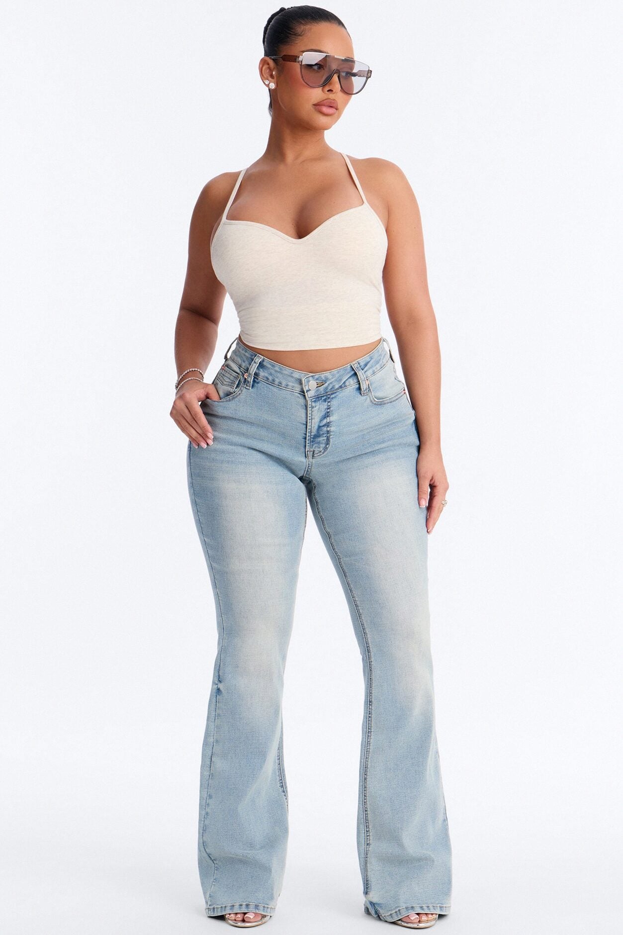 Broke The Code Compression Stretch Bootcut Jeans - Vintage Wash image 1