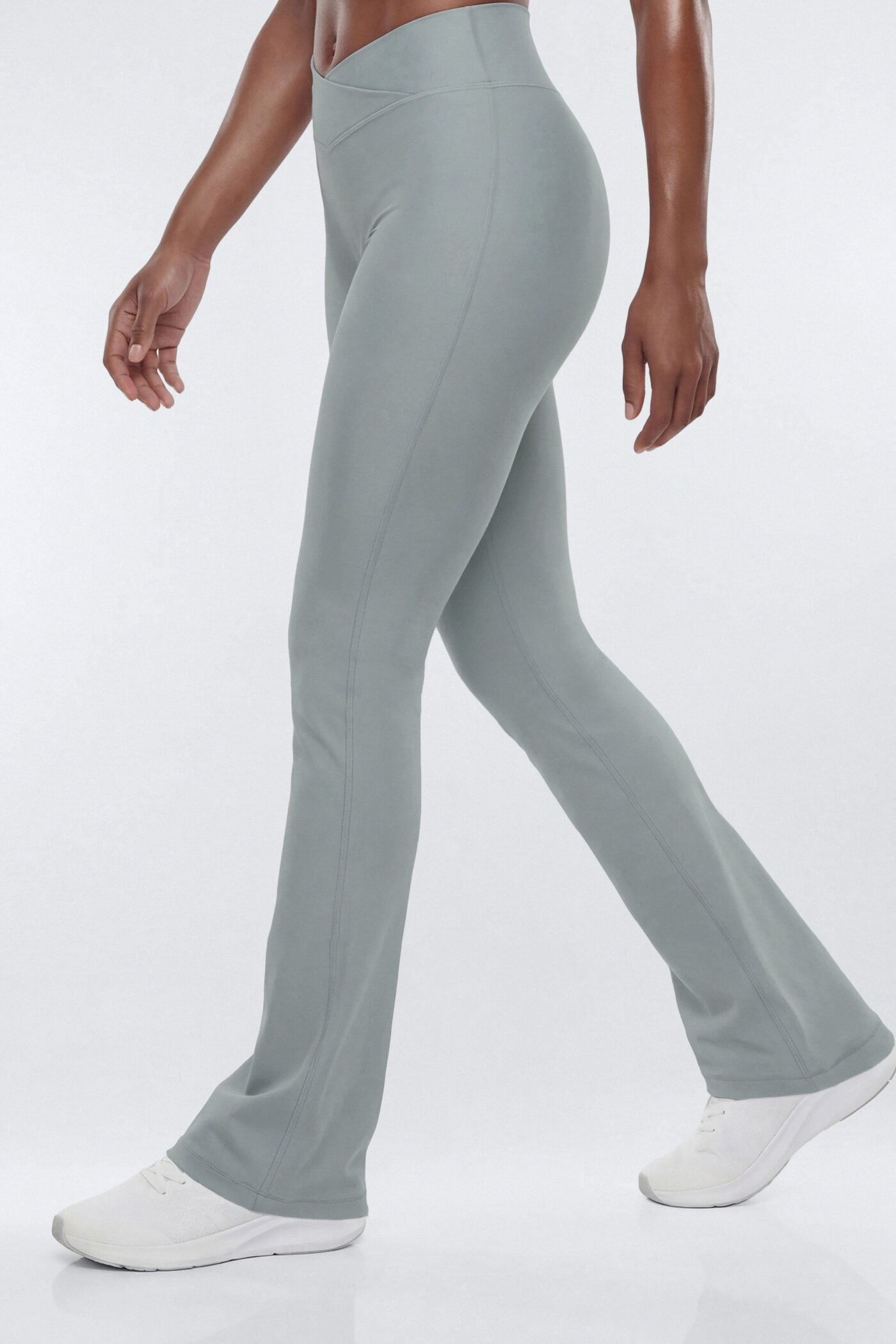AirSculpt™ 32″ Cross Front Mid Rise Flare Legging - Steel image 1