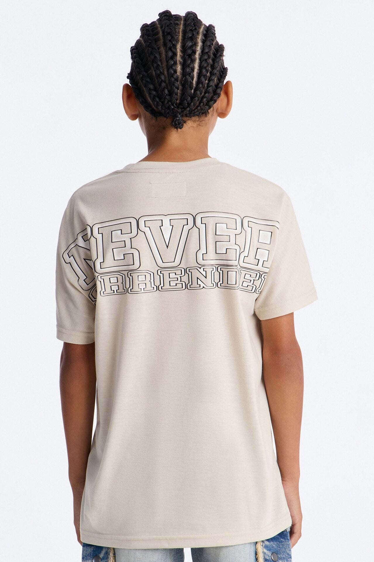 Mini Never Surrender Short Sleeve Front/Back Tee - Stone image 1