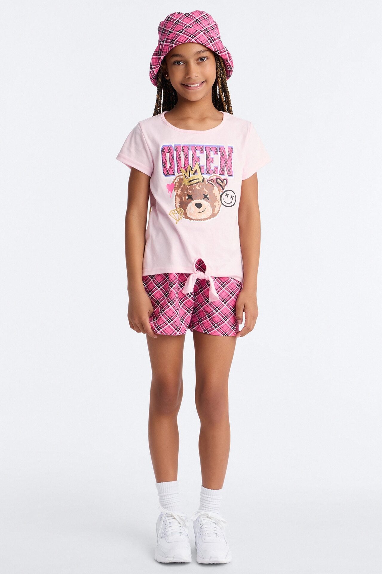 Mini The Queen Bear Short Set - Pink image 1