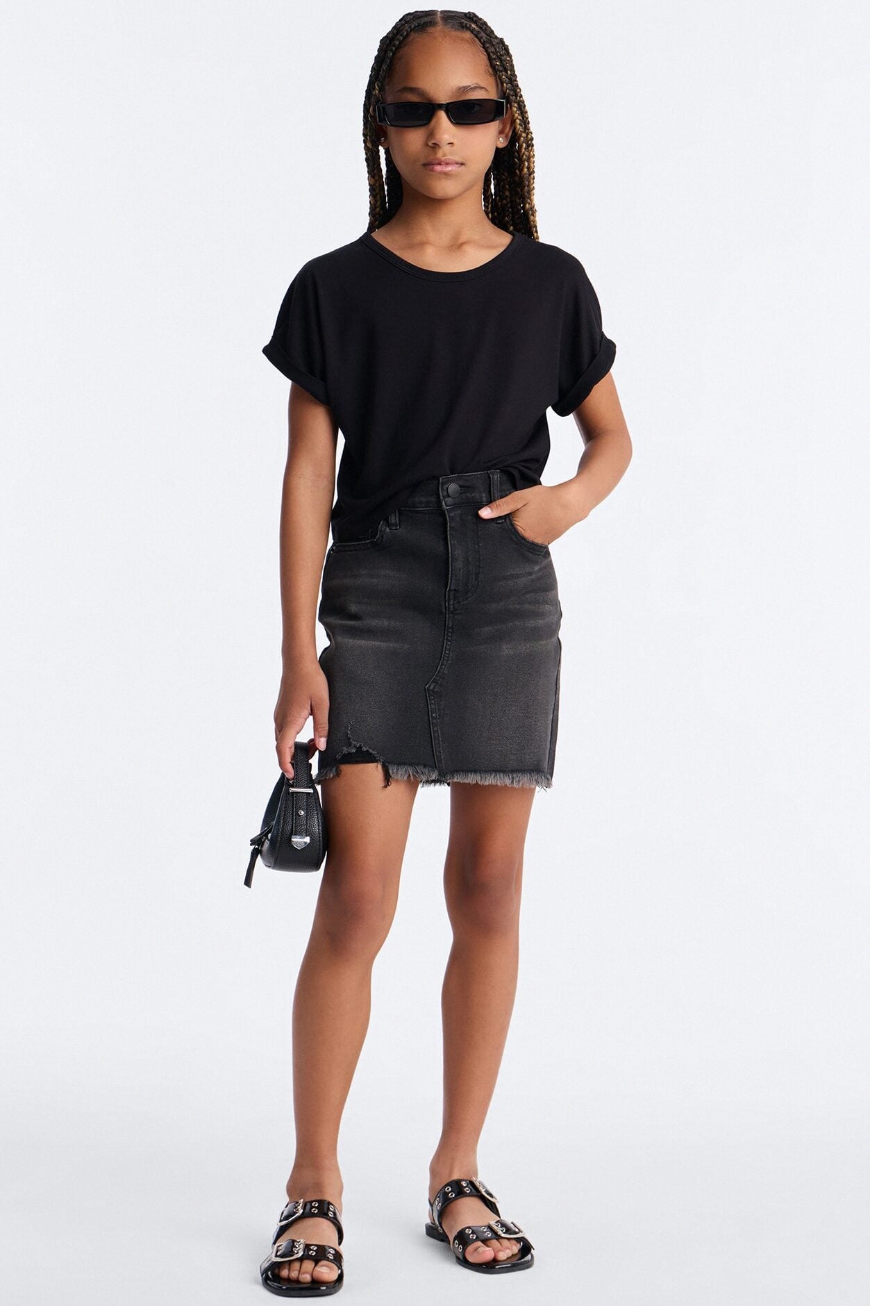 Mini Raven Denim Skirt - Black Wash image 1