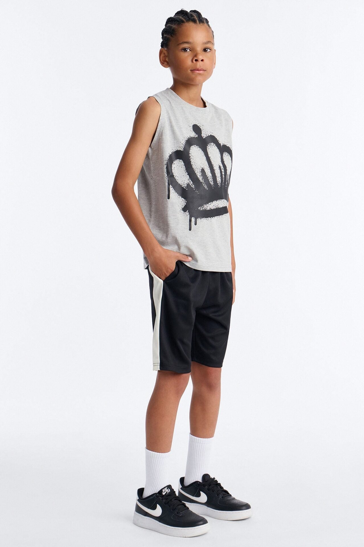 Mini Forever A King Mesh Short Set - Heather/Combo image 1