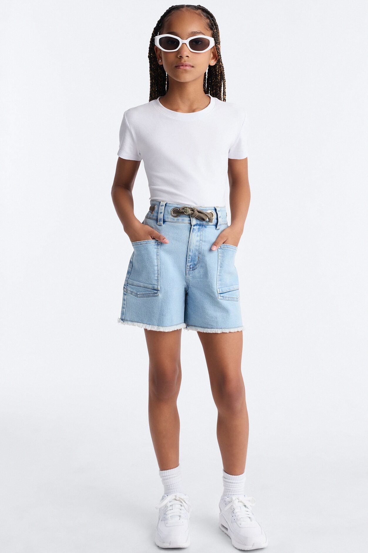 Mini Quite A Delight Denim Shorts - Medium Wash image 1